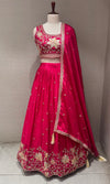Rani tissue silk Floral Embroidered Lehenga Set
