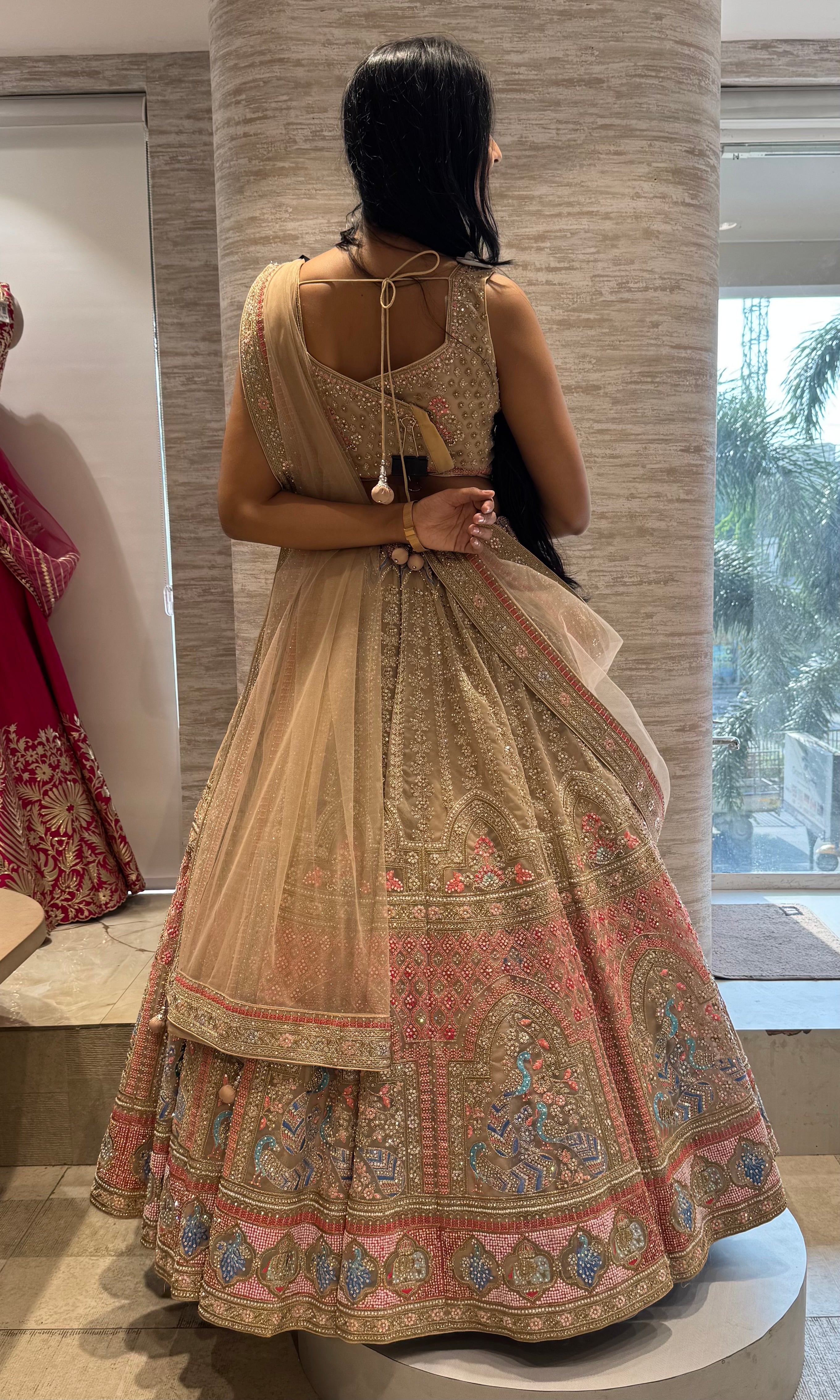 Beagh Floral AND Peacock Bridal Lehenga