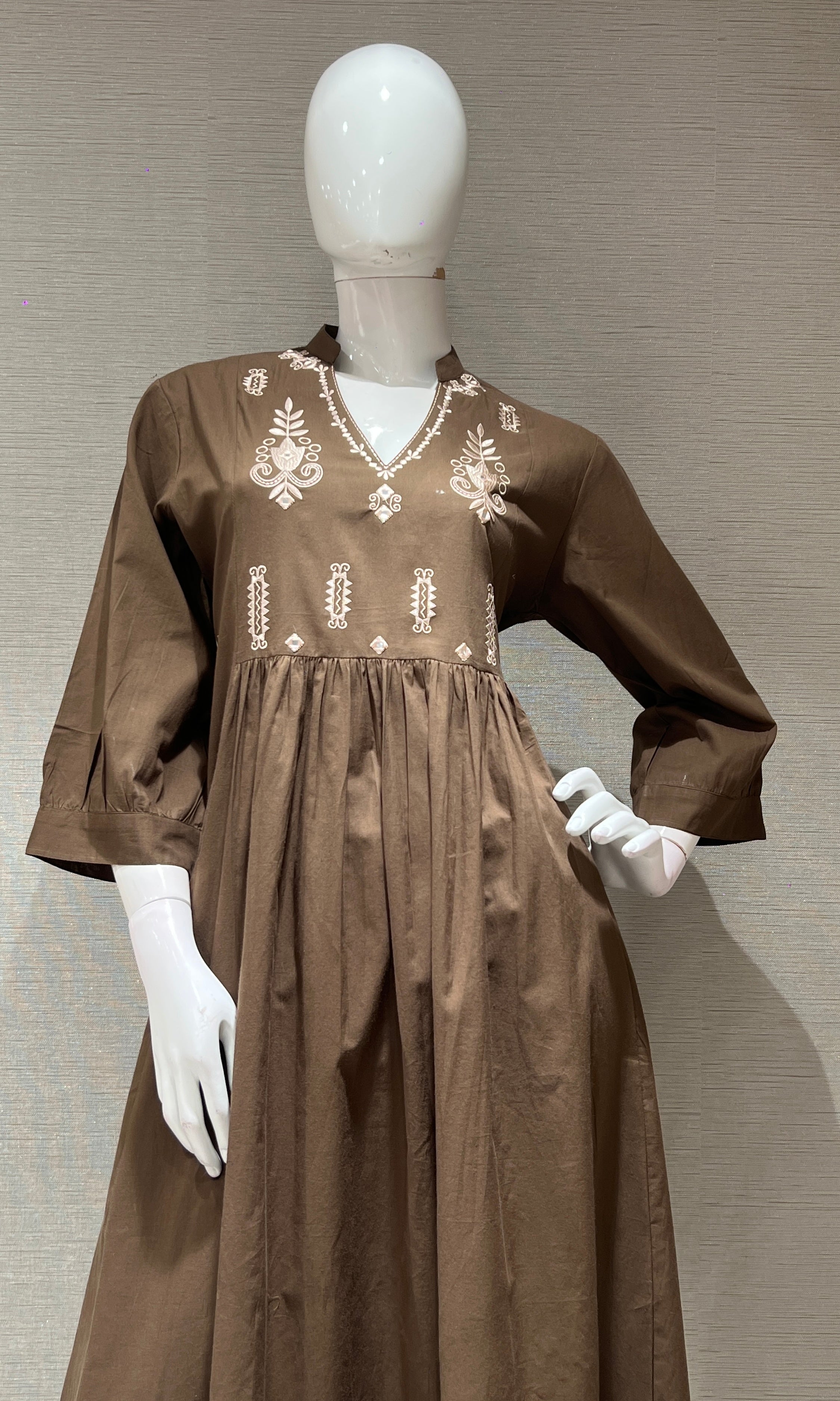 Light brown CHANDERI kurta set