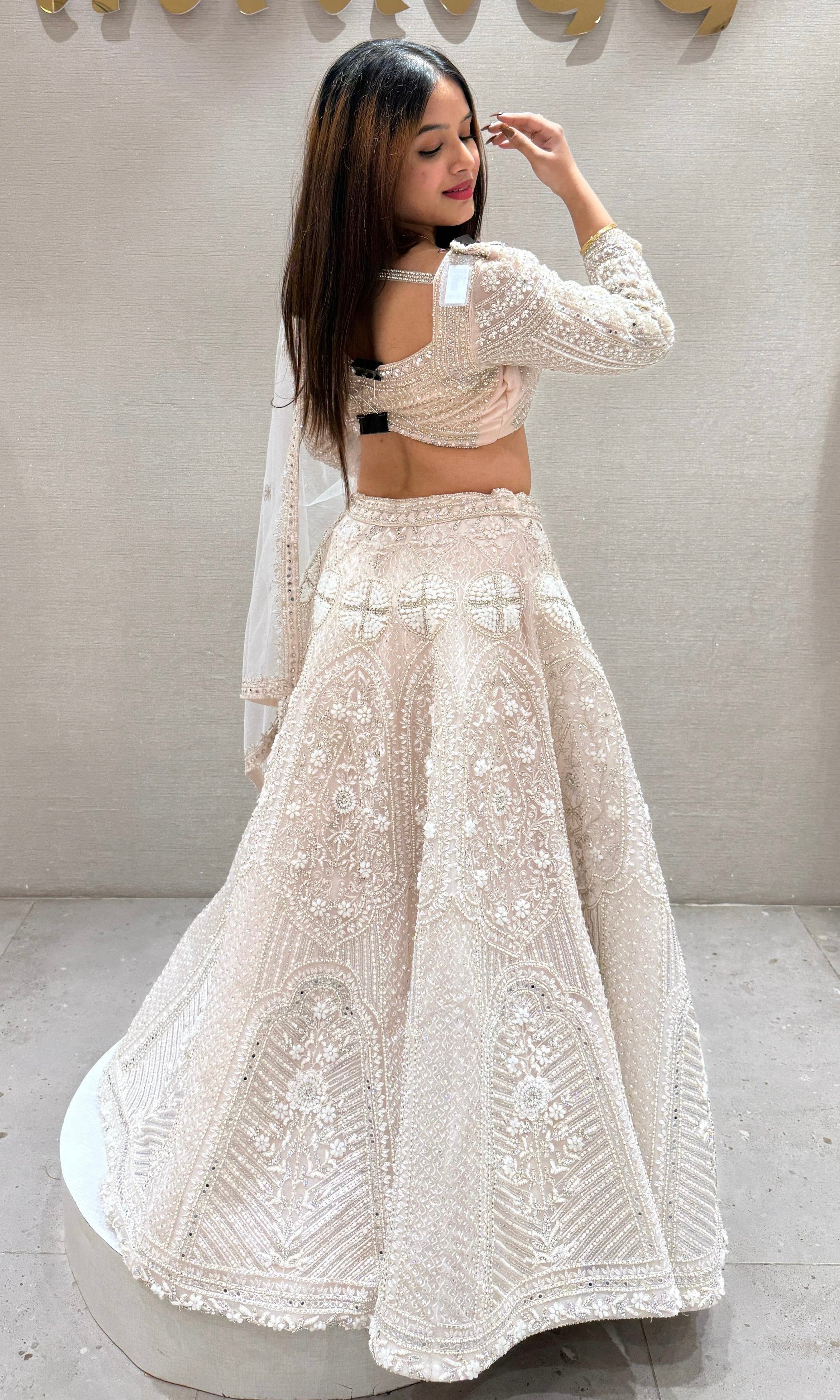 Baby pink embroidered lehenga