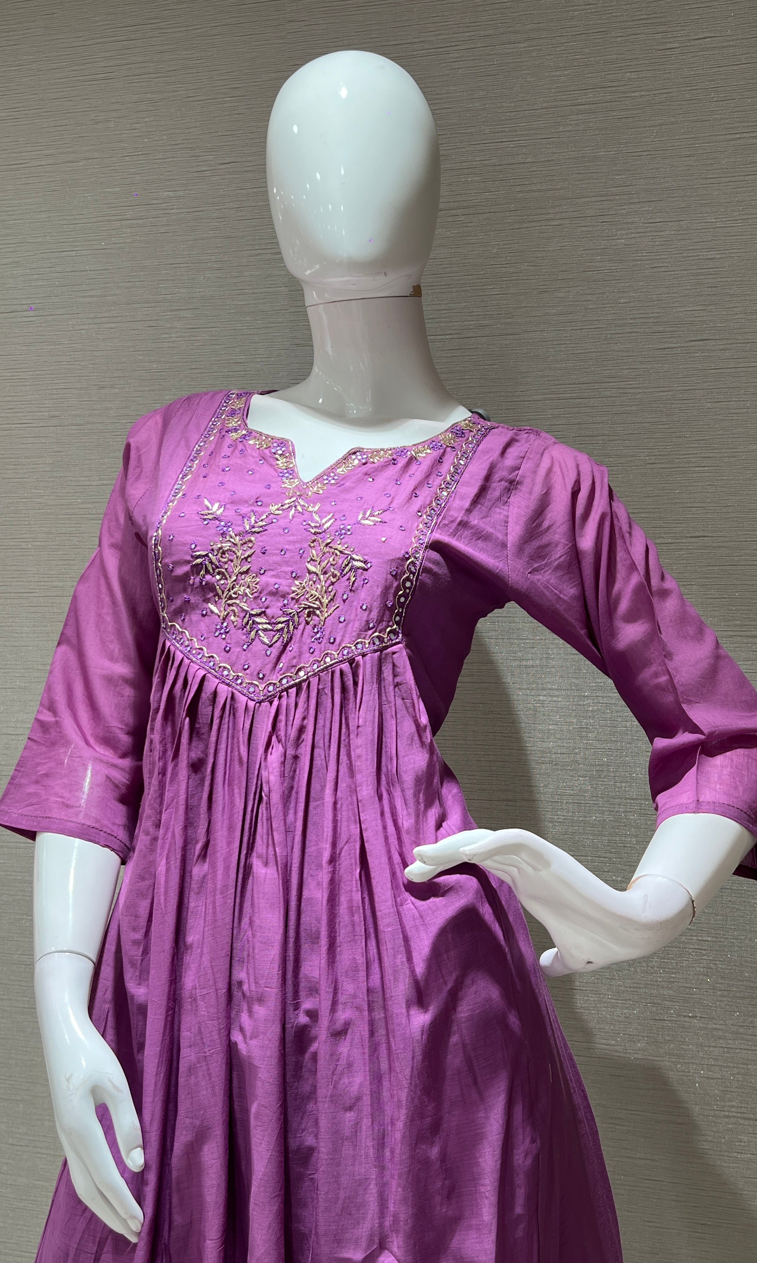 Purple MUL CHANDERI kurta set