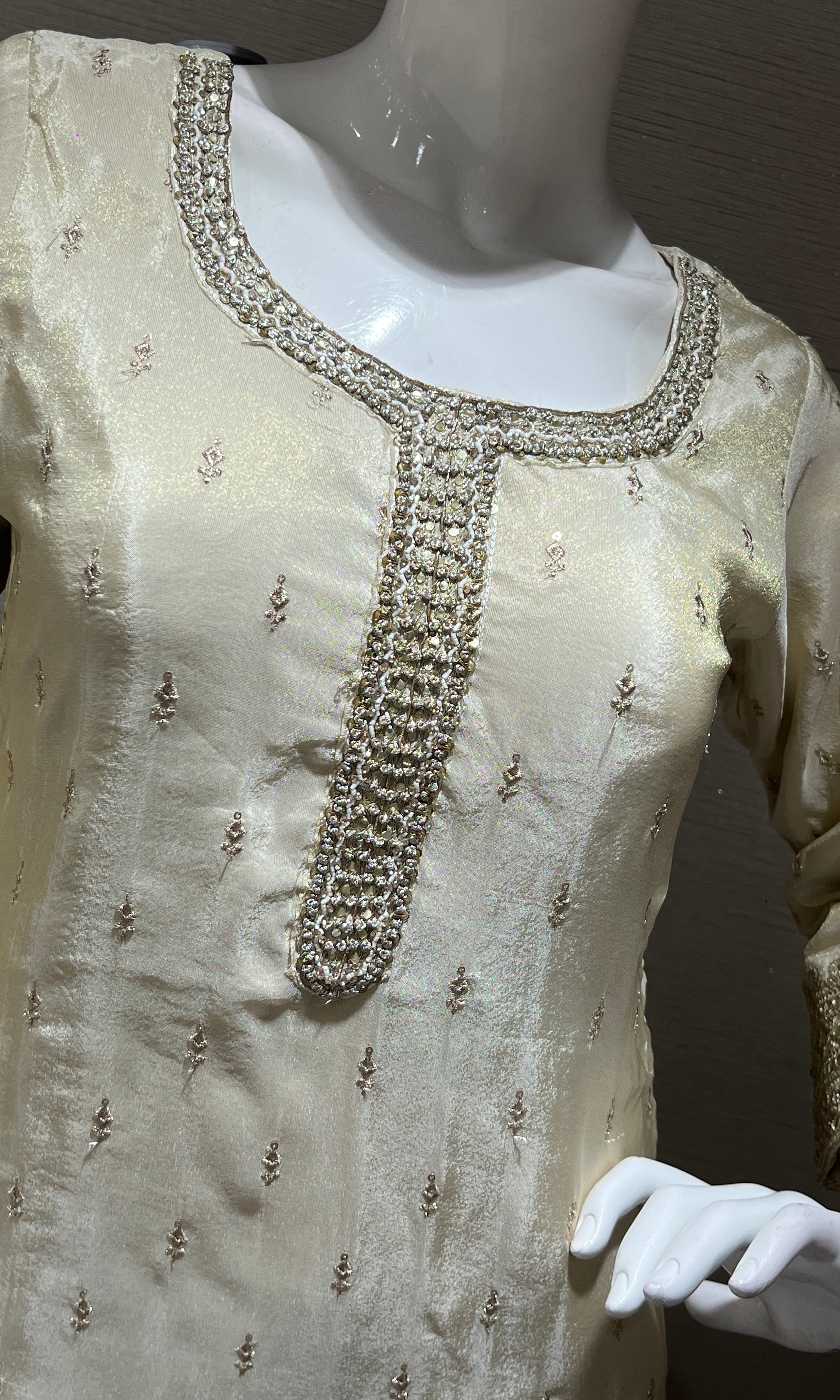 Half white Embroidered Sharara Palazoo