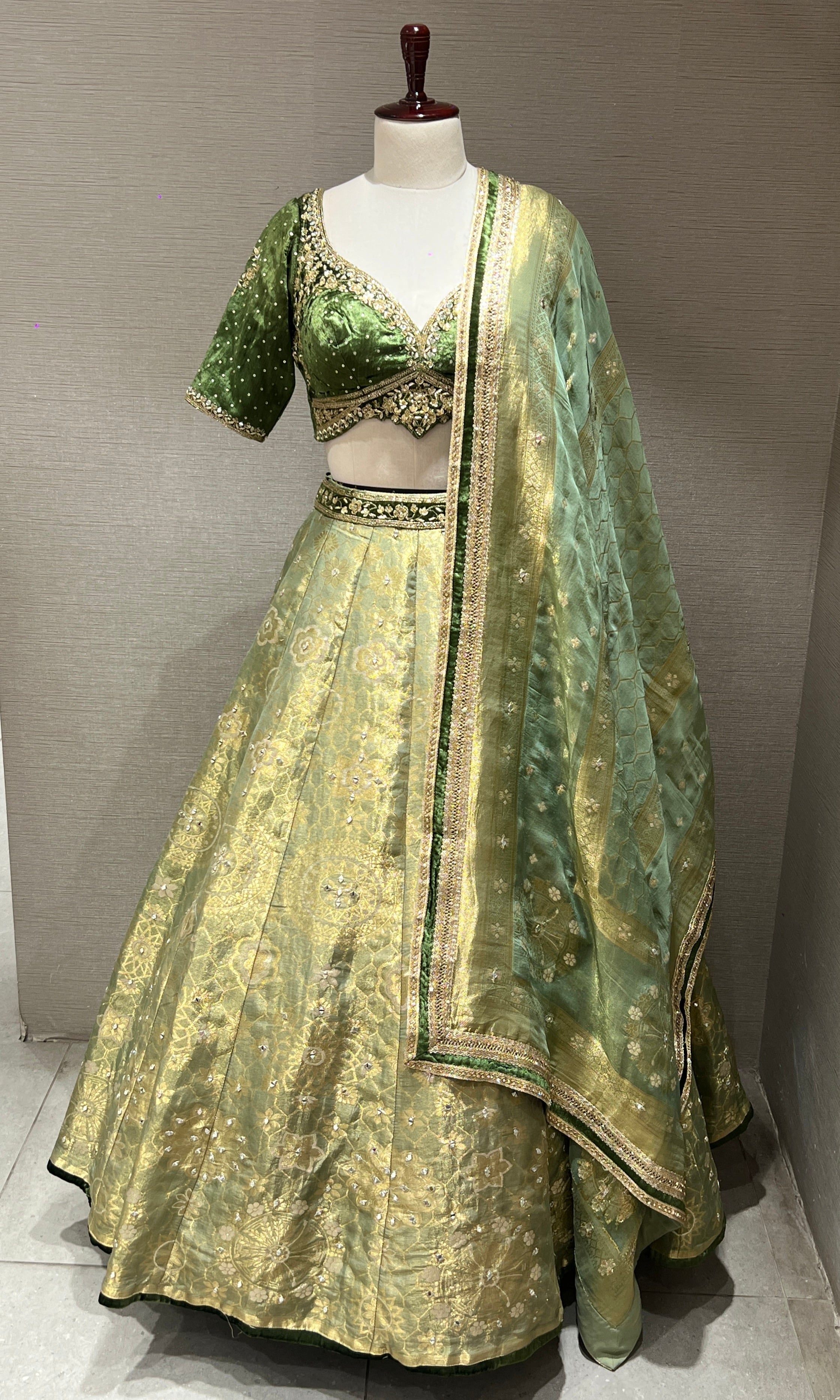 Regal Fern – Banarasi Silk Lehenga