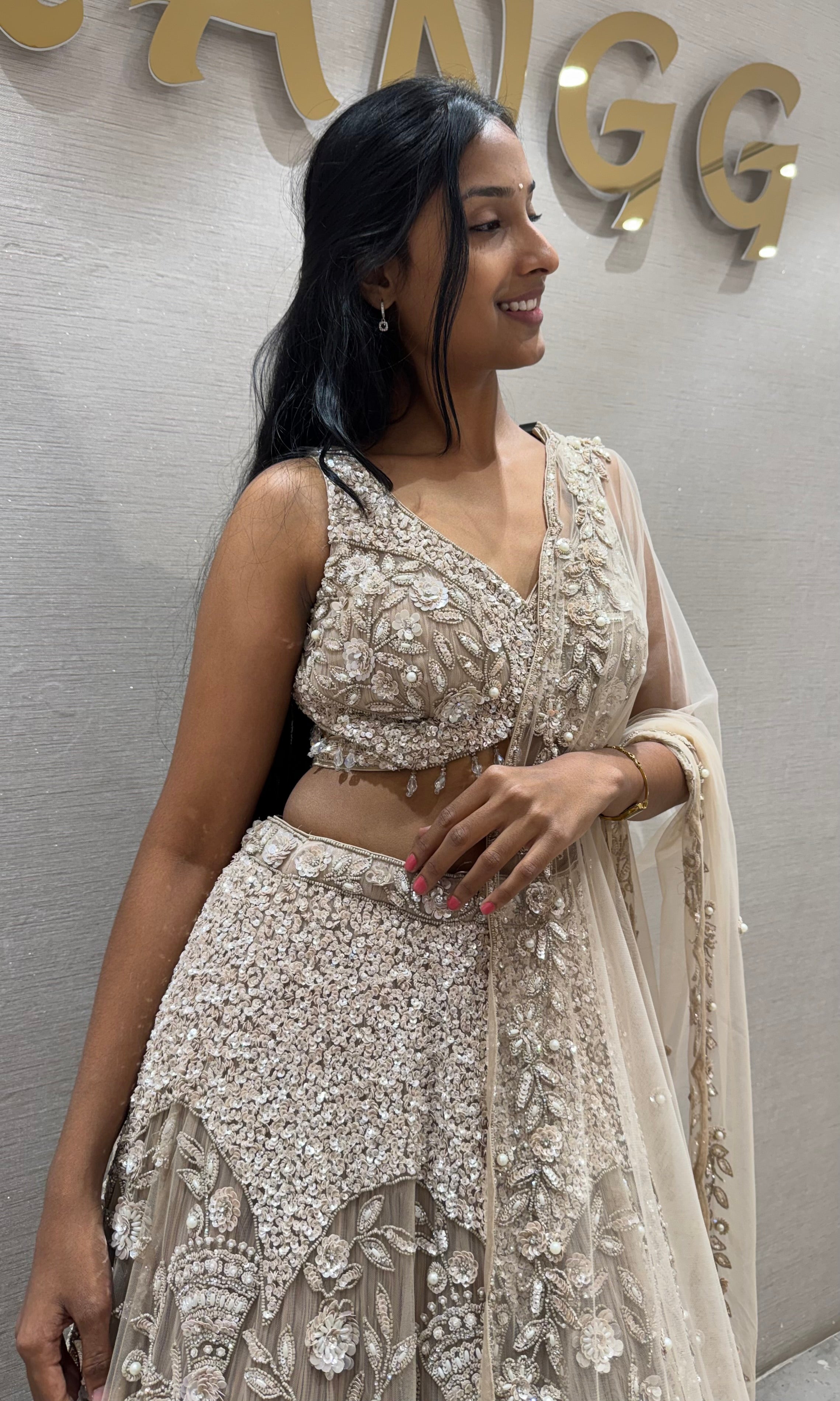 MOWE Silver Bridal Lehenga