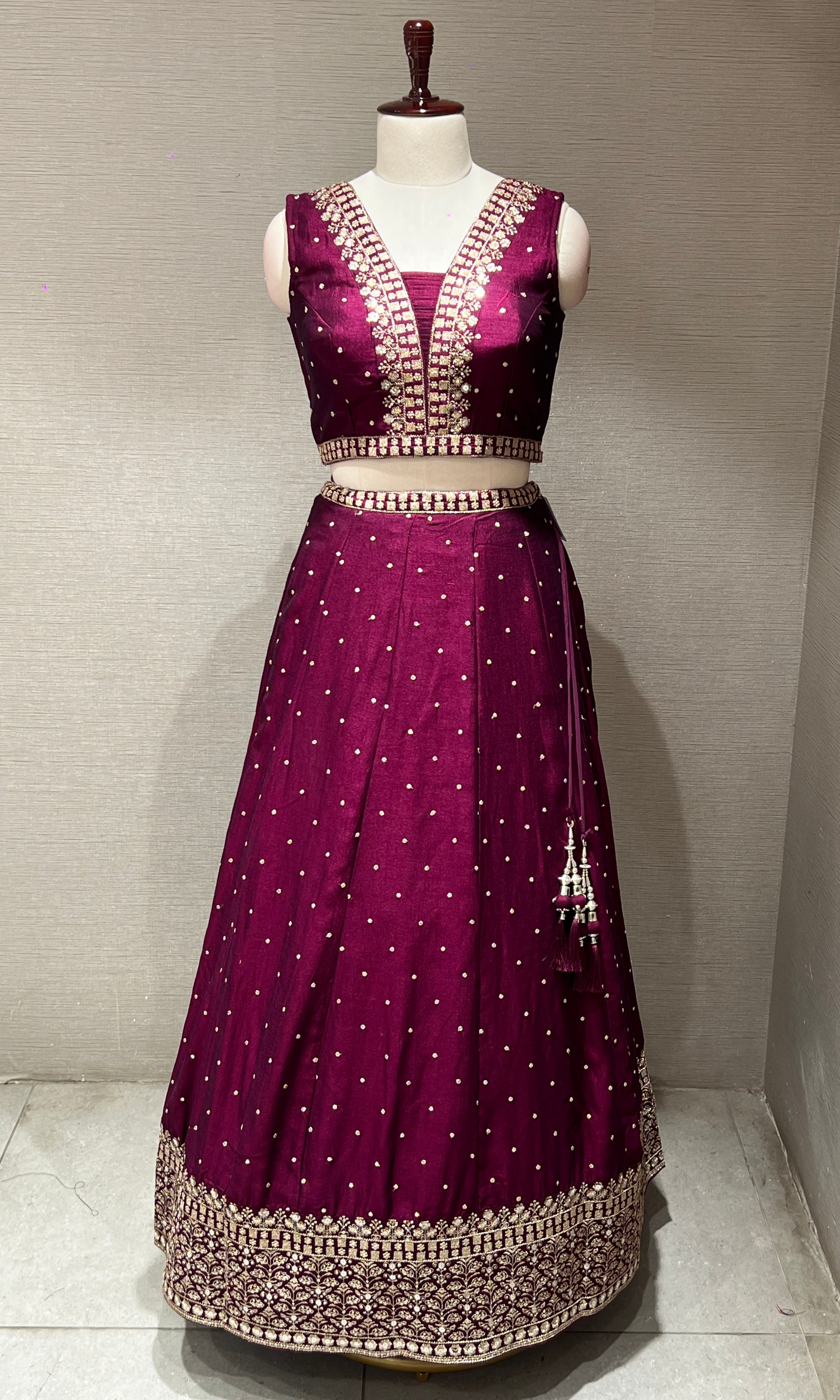 Wine Lehenga