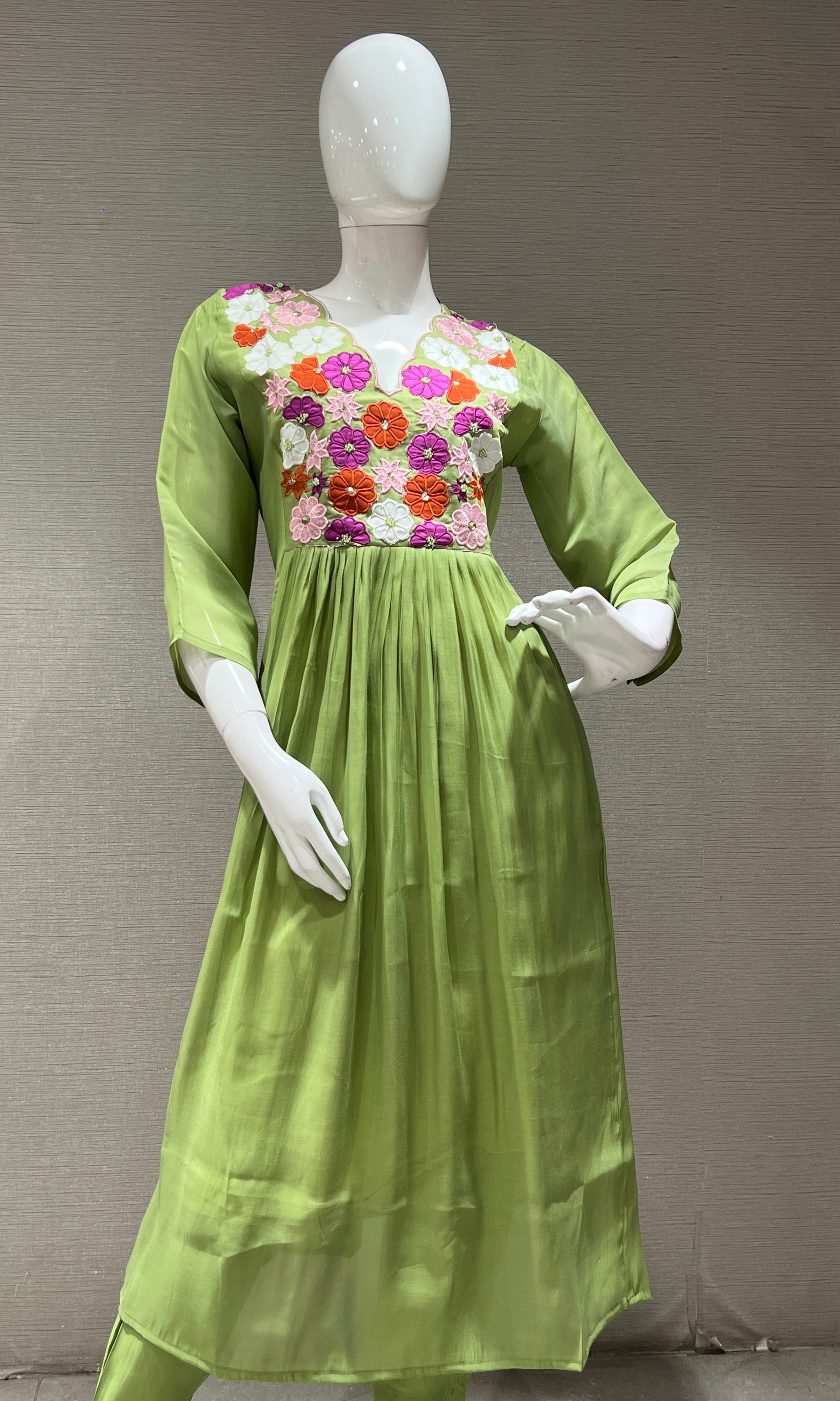Green Floral KURTA SET