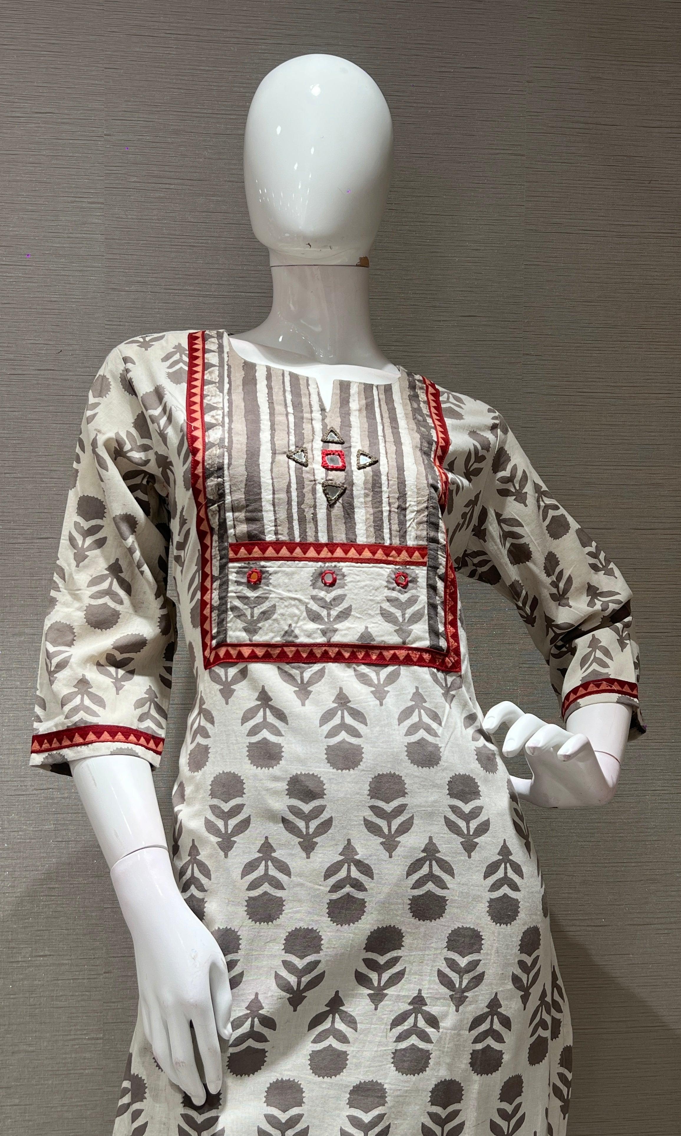 Grey EMBROIDERED kurta set