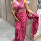 🌸Onion Pink drape saree one minute saree, ready to wear🌸