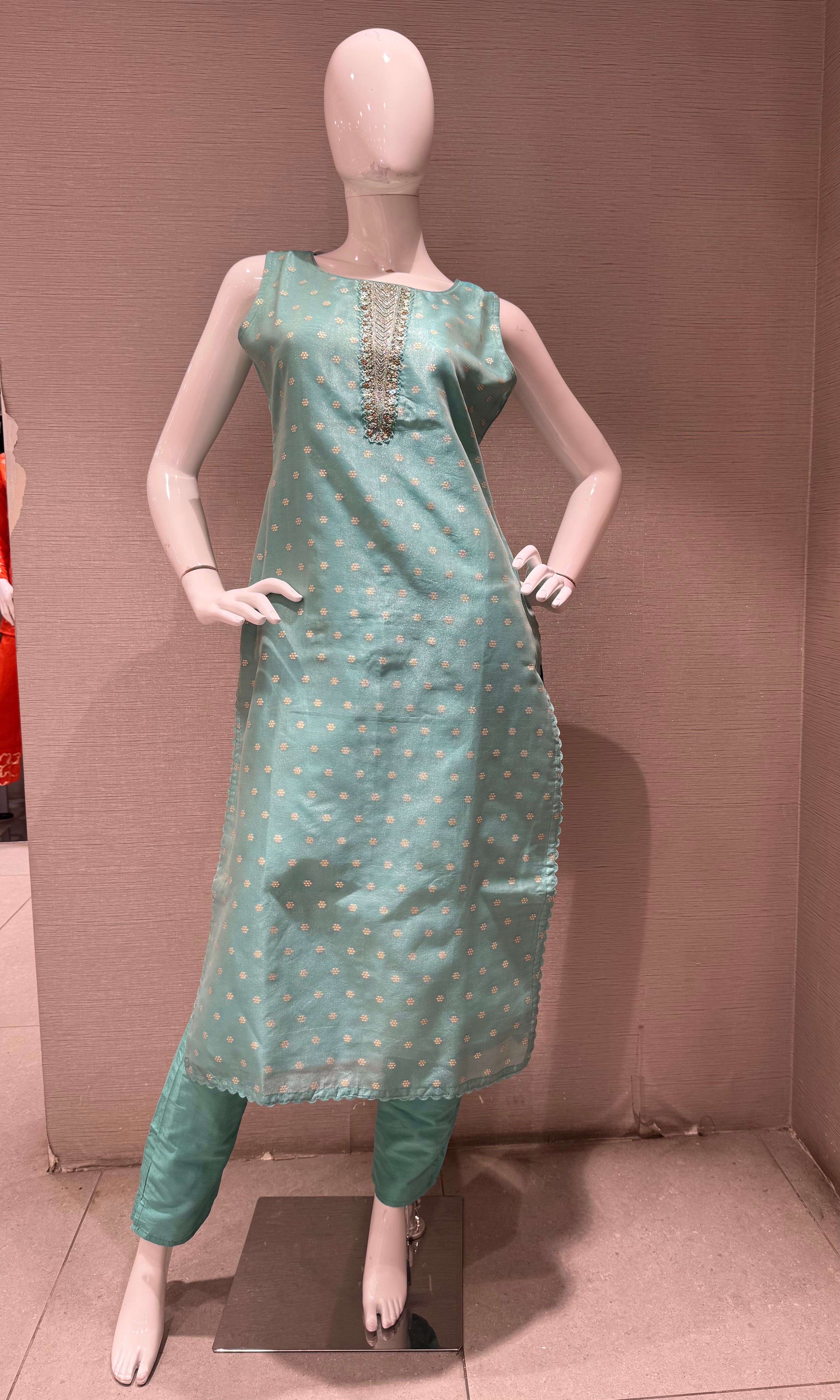 Sea Green Embroidered Salwar Kurta Set