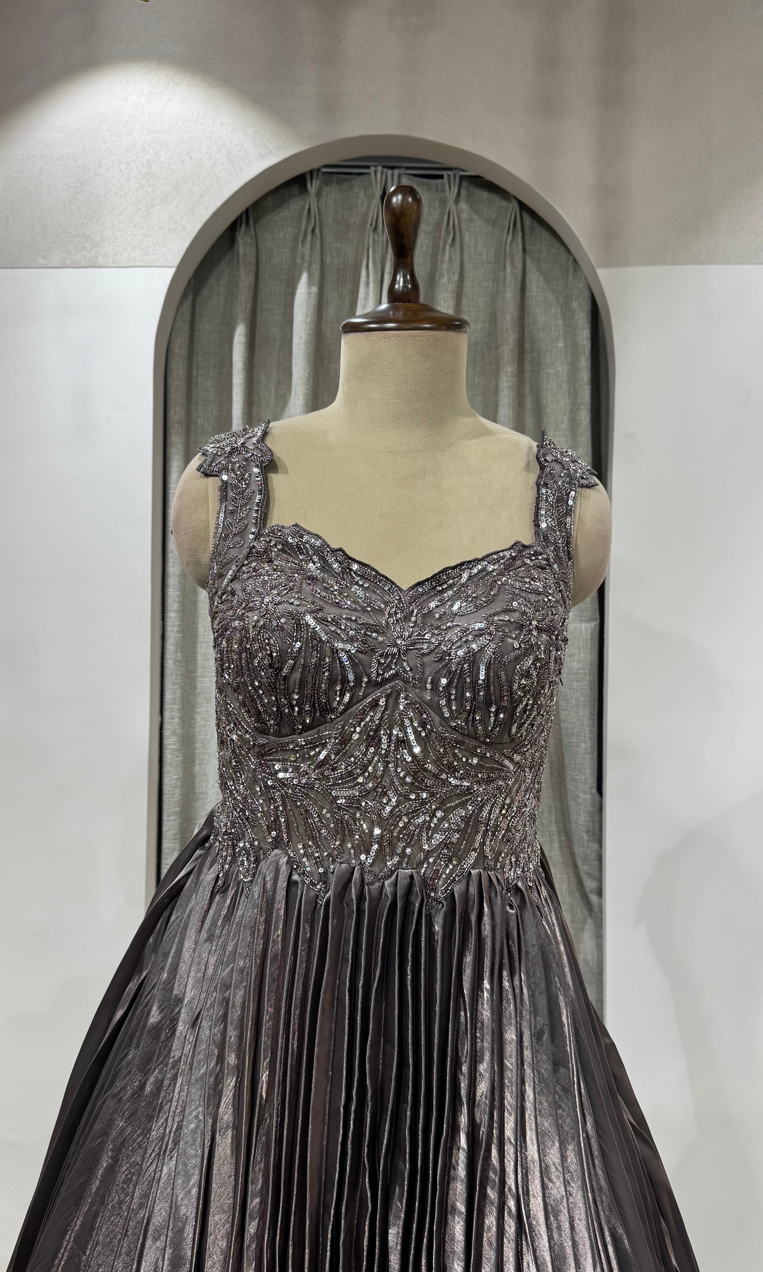GREY Embellished SHIMMER lehenga set