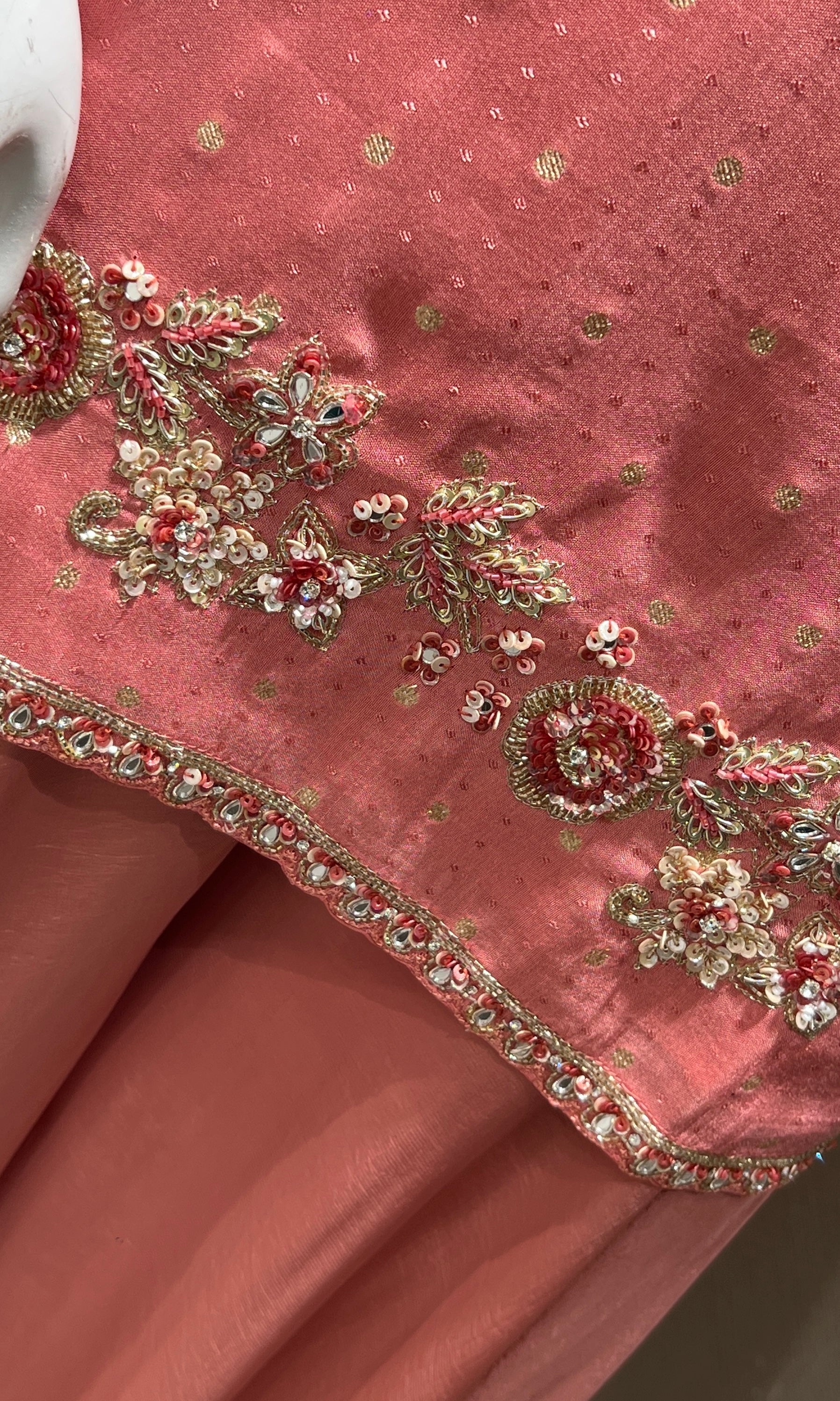 Rose Pink Short Kurti Embroidered Palazzo Set