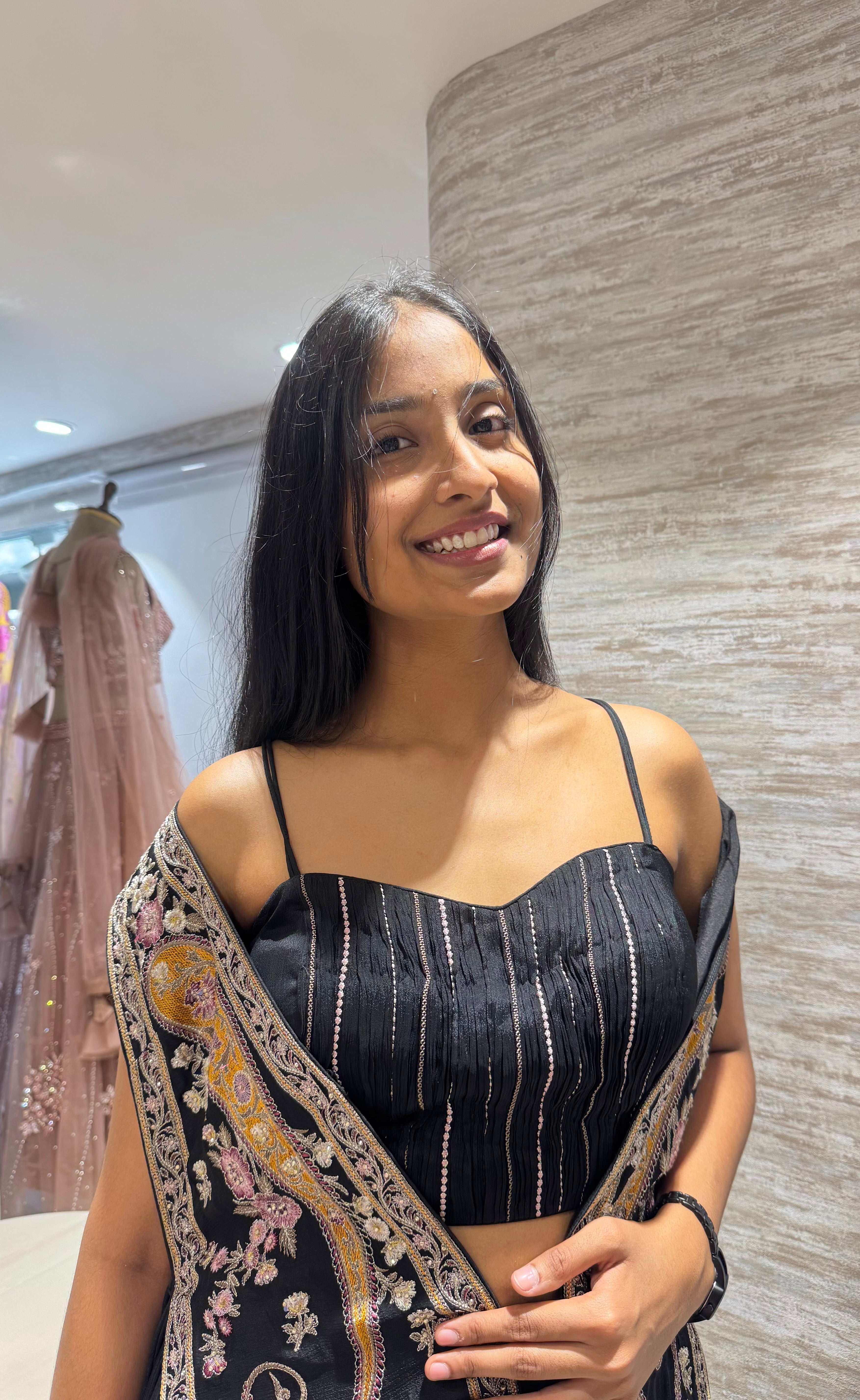 Black Embroidered Jacket Lehenga Set