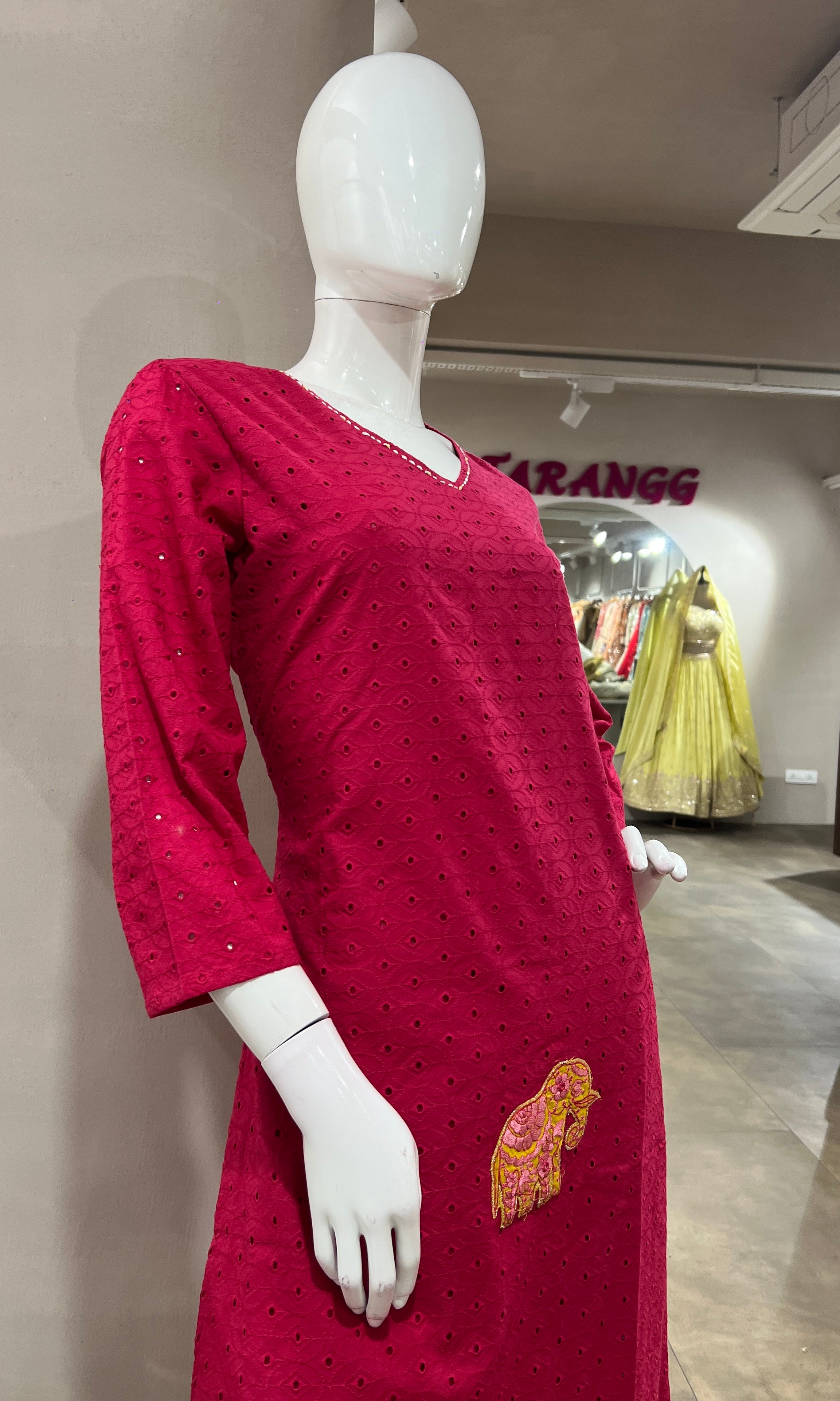 PINK ETHNIC KURTA SET