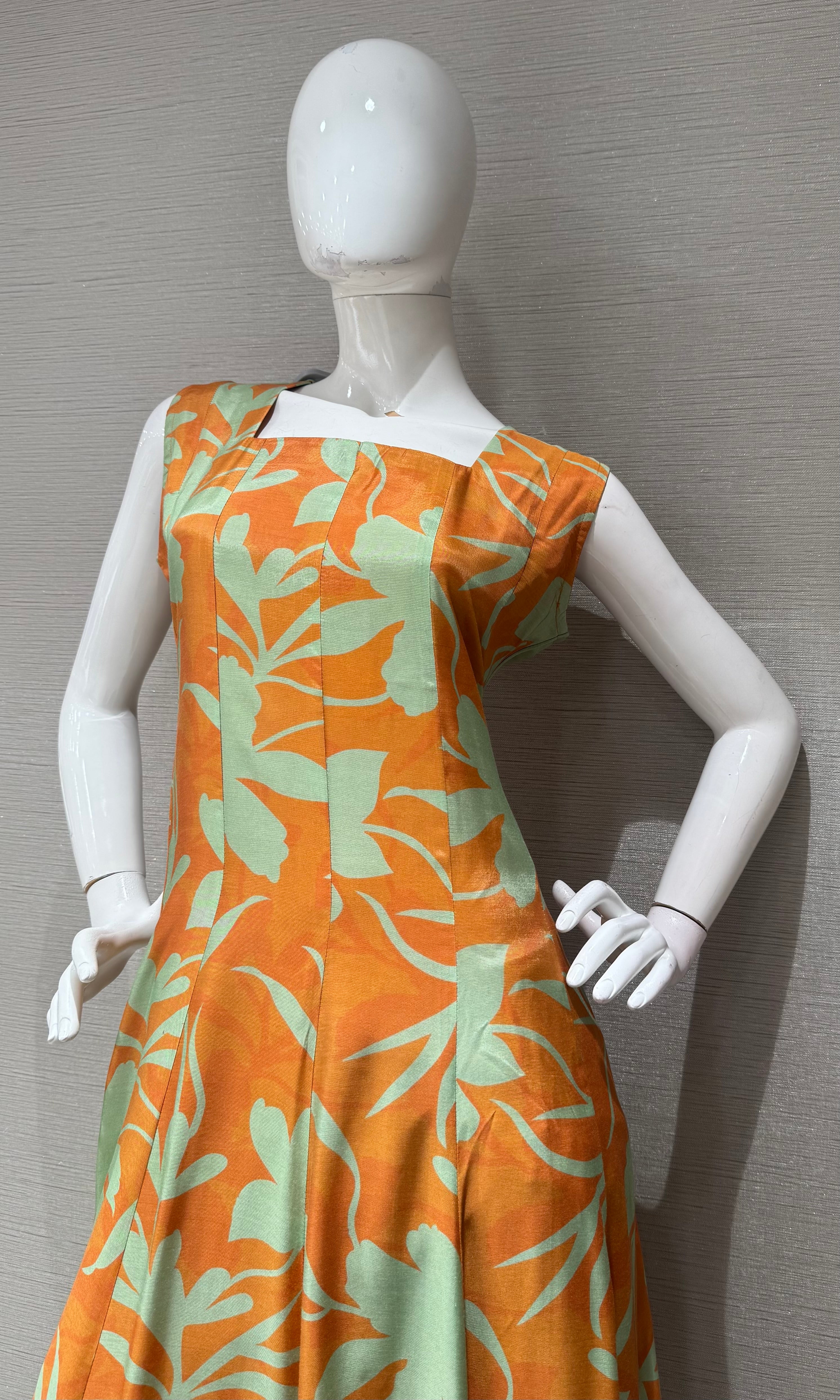 Rust Tropical Leaf Print kurti top