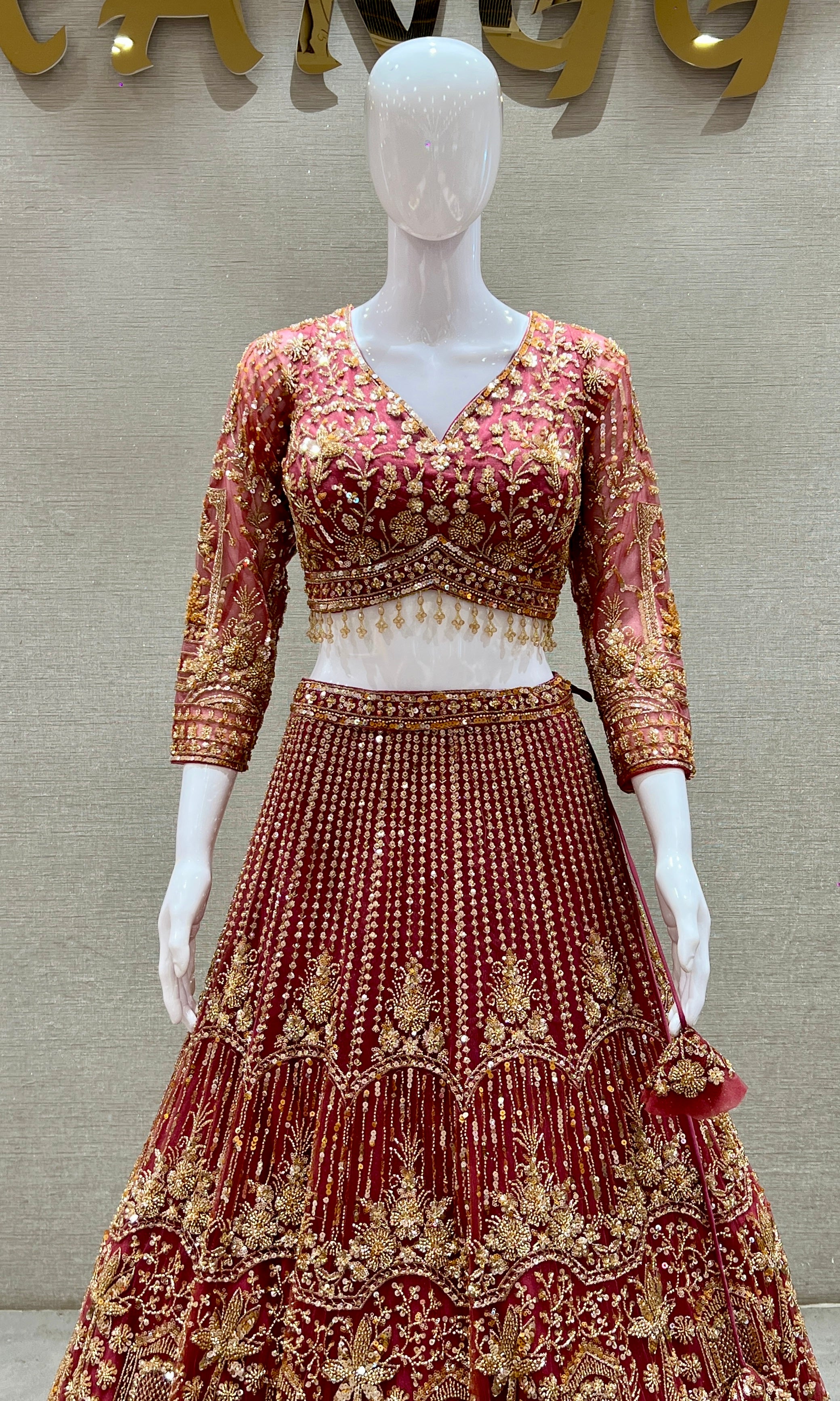 Onion pink Lehenga