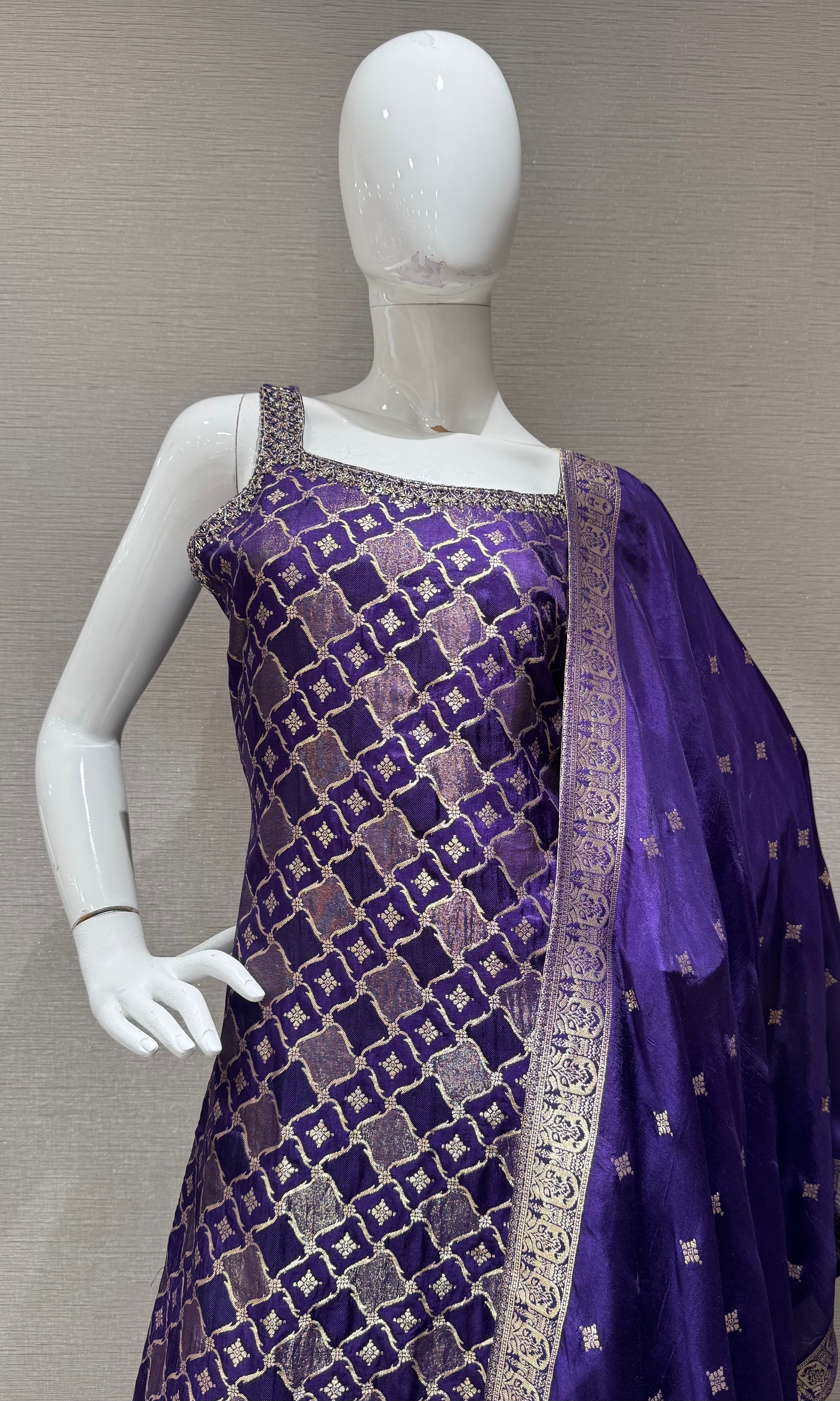 Royal Purple Banarasi Salwar Kurta Set