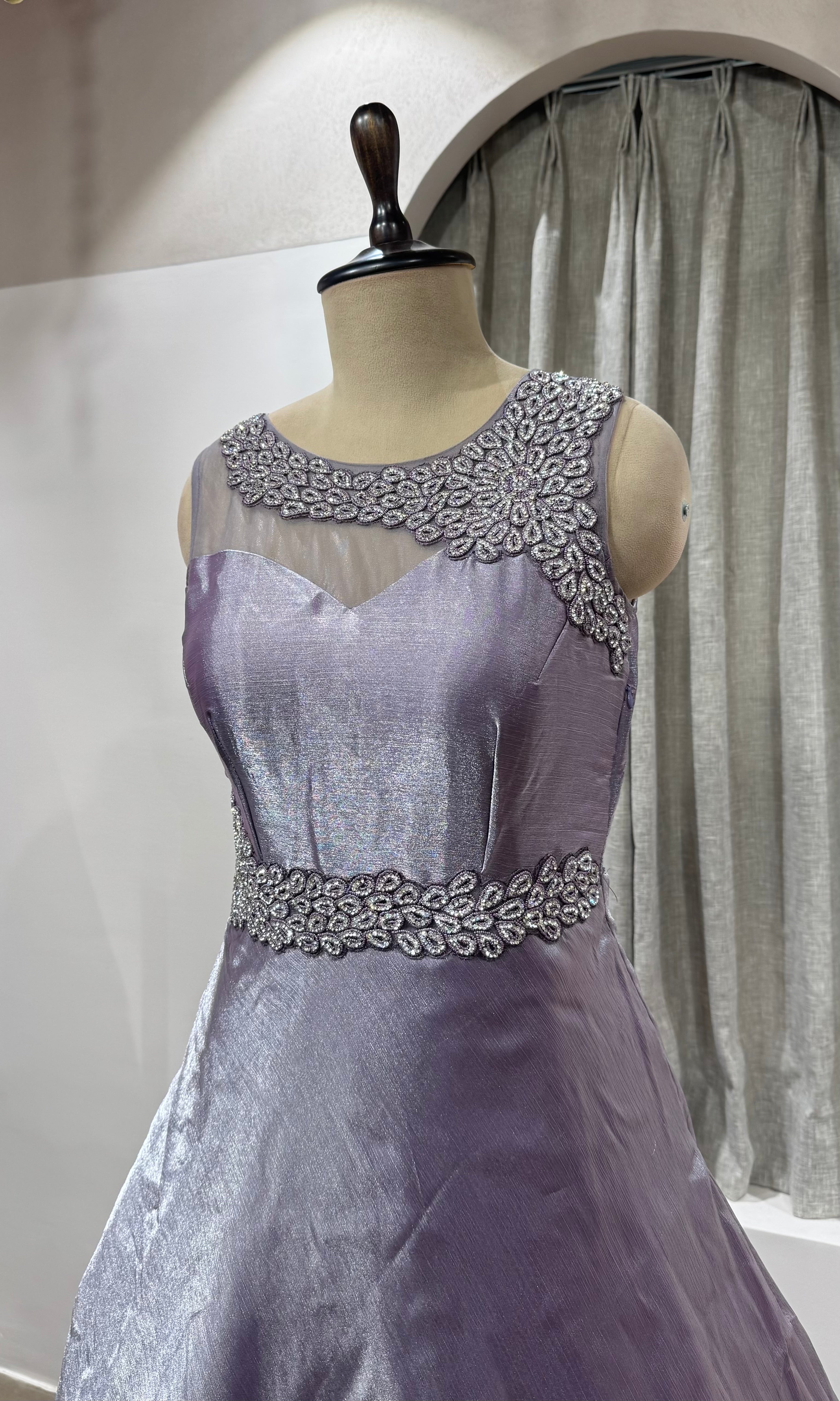 LIGHT PURPLE Shimmer Organza Gown