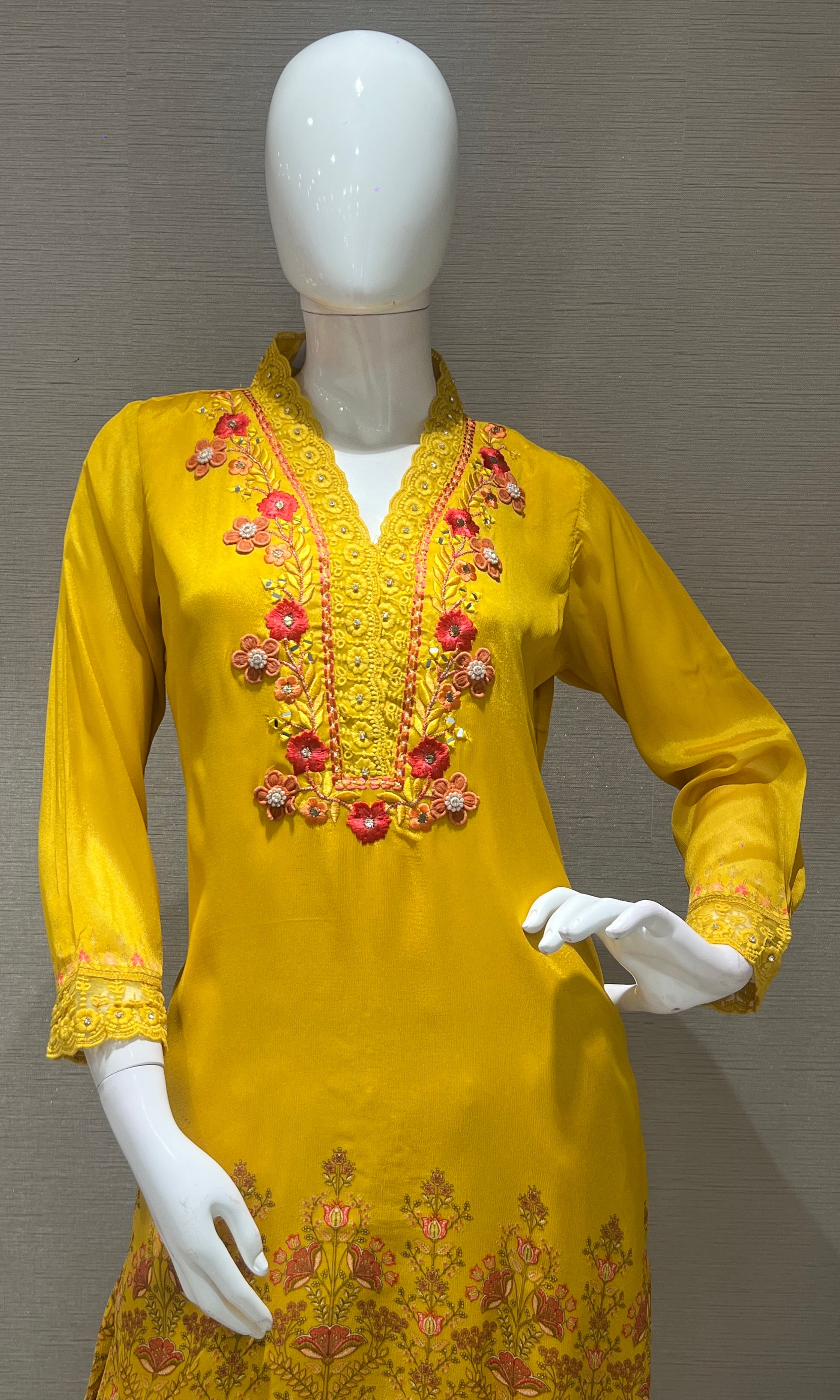 Yellow Floral cord set