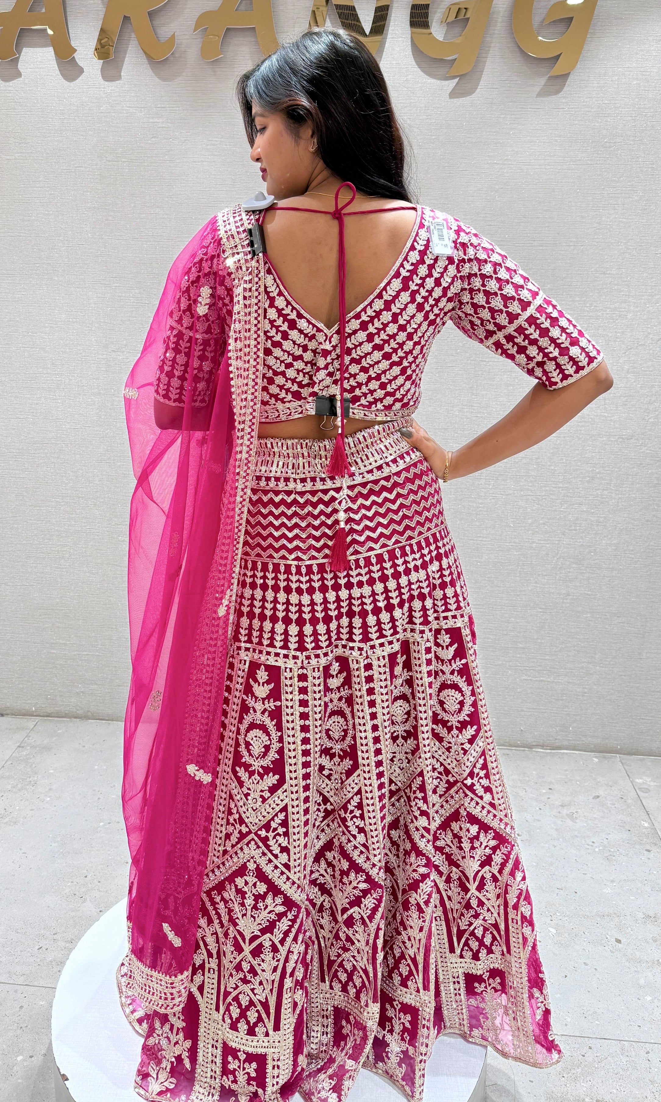 RANI PINK LEHENGA WITH INTRICATE EMBROIDERY