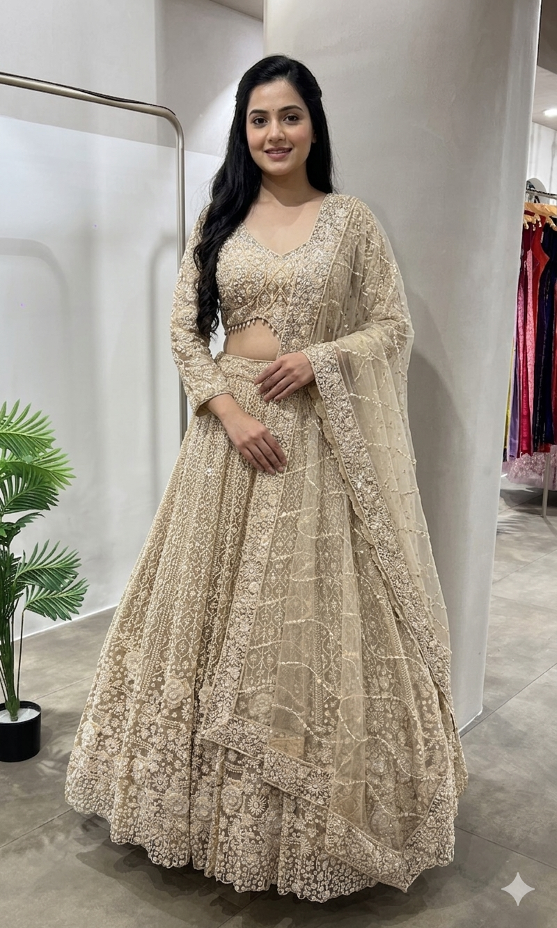 BEAGH FLORAL INTRICATE EMBROIDERY LEHENGA