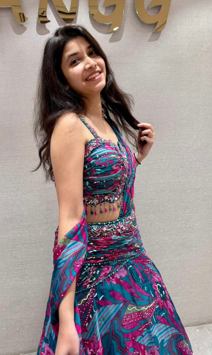 Light blue Lehenga