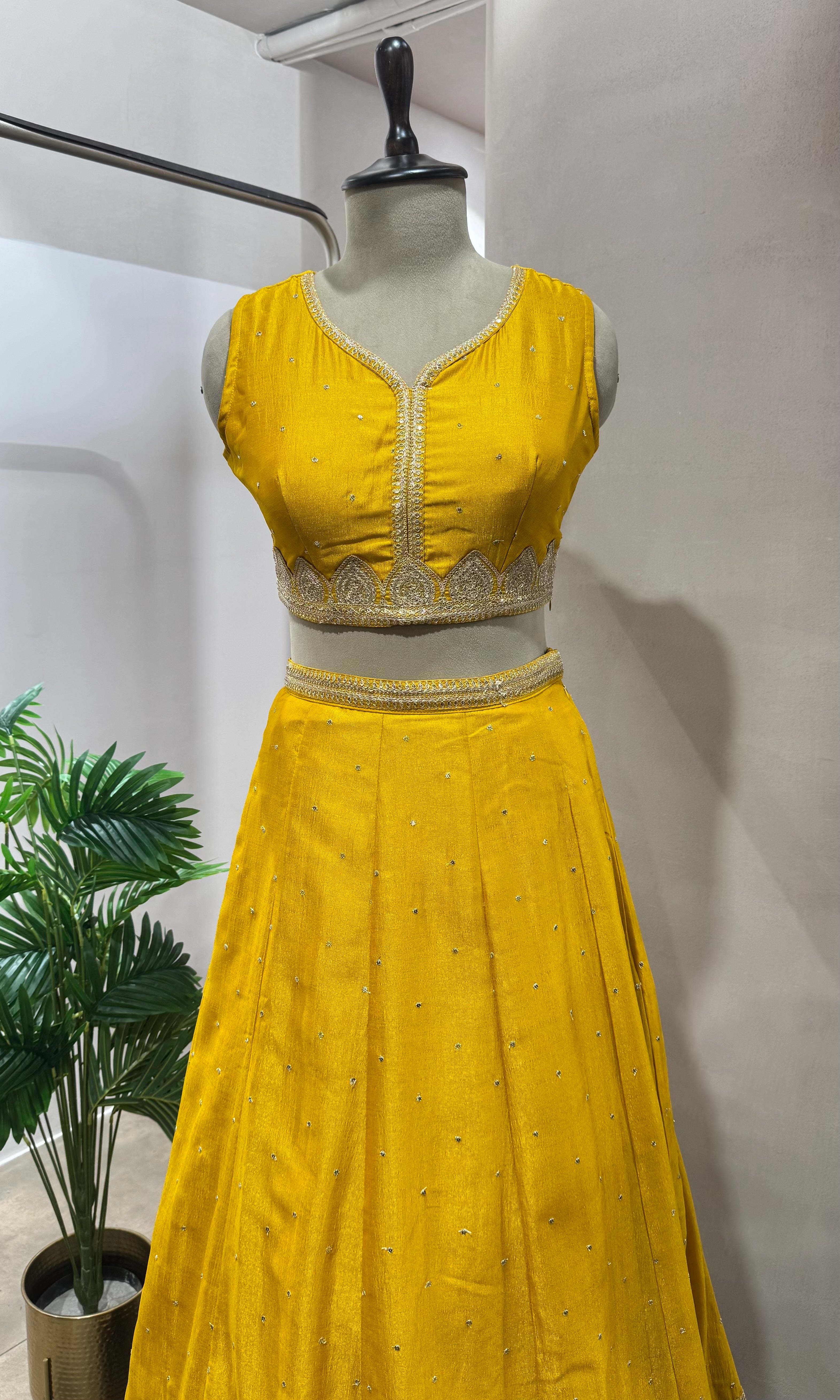 Yellow EMBELLISHED LEHENGA WITH DUPATTA