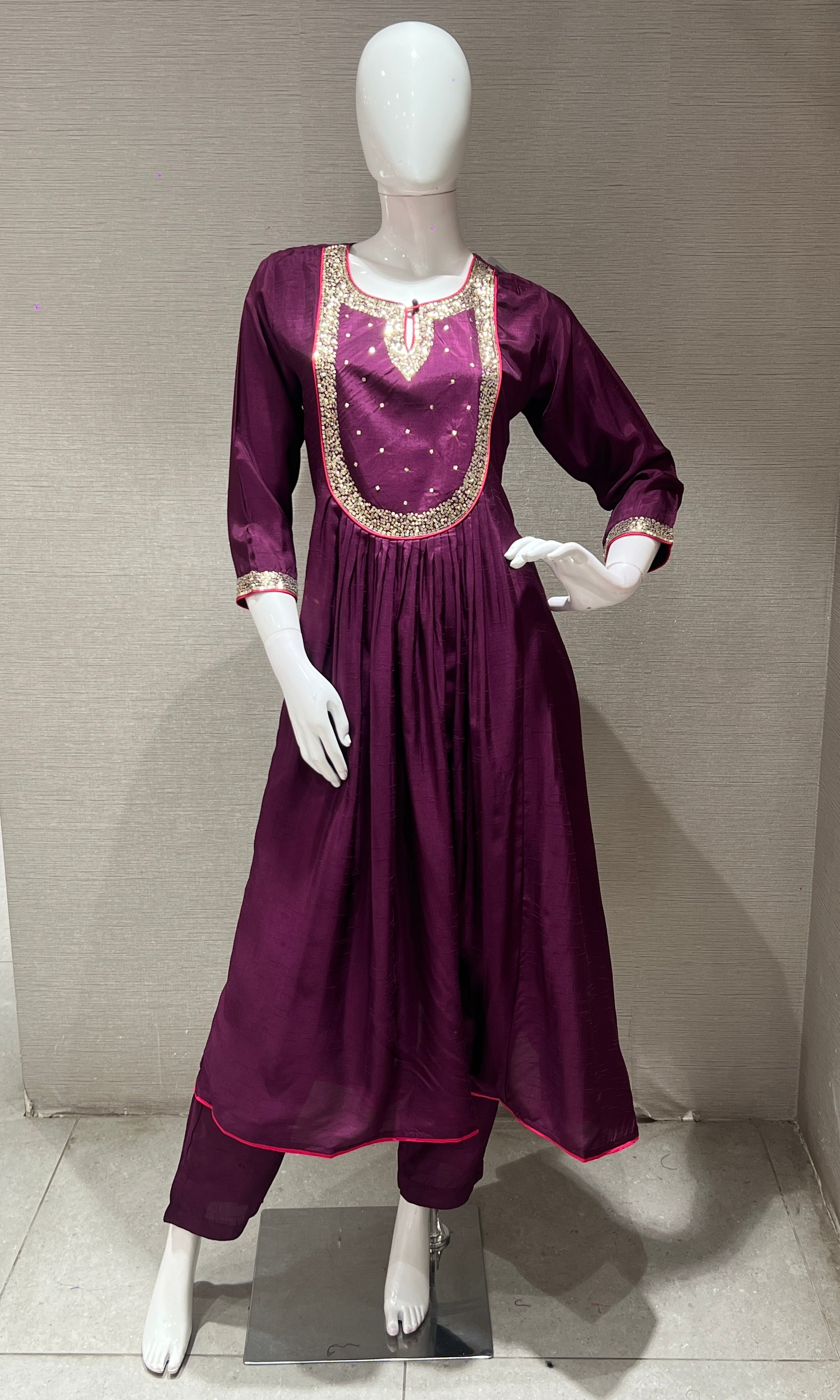 BURGUNDY kurta set