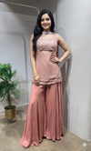 ONION PINK GEORGETTE SHARARA SET