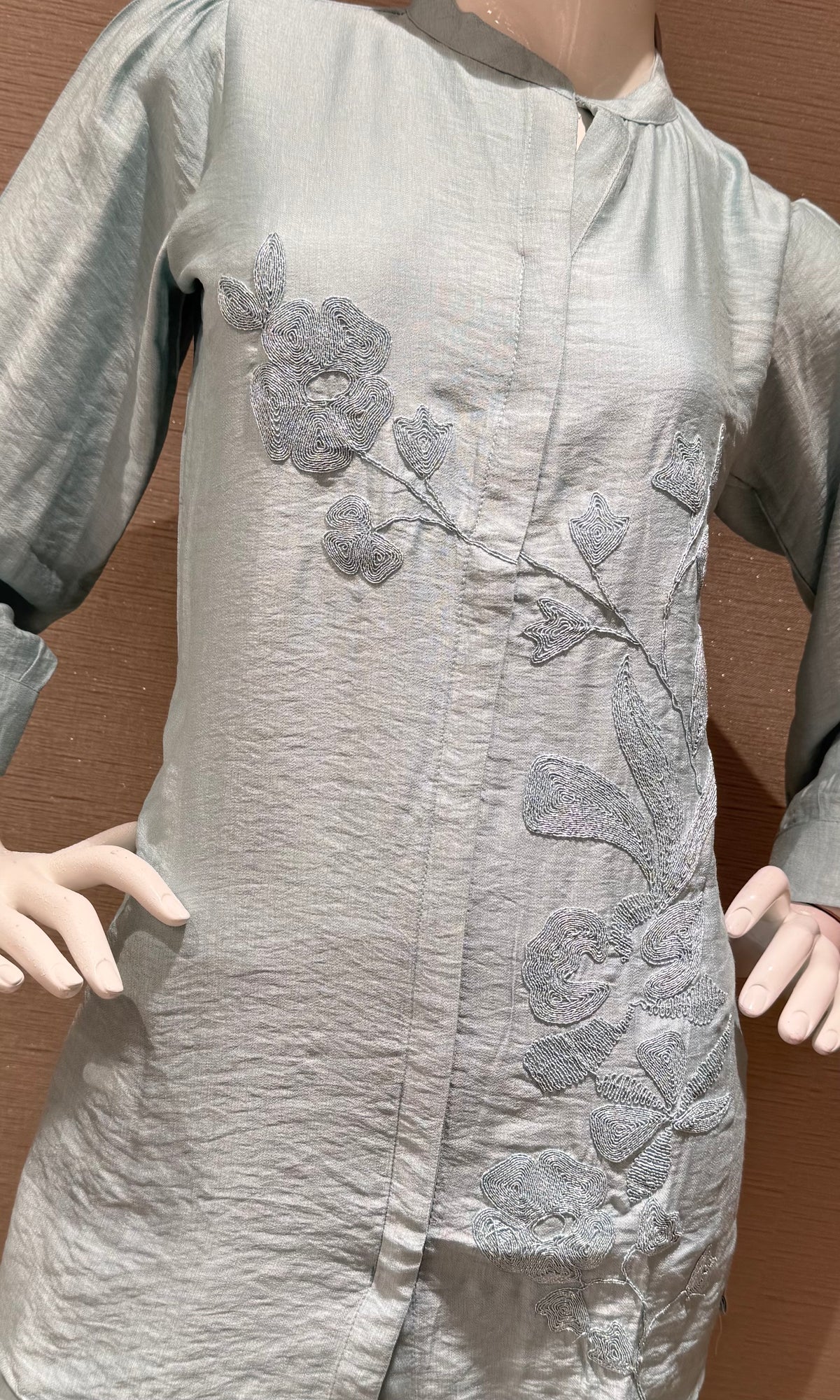 Sky Blue Elegance Embroidered Cord Set