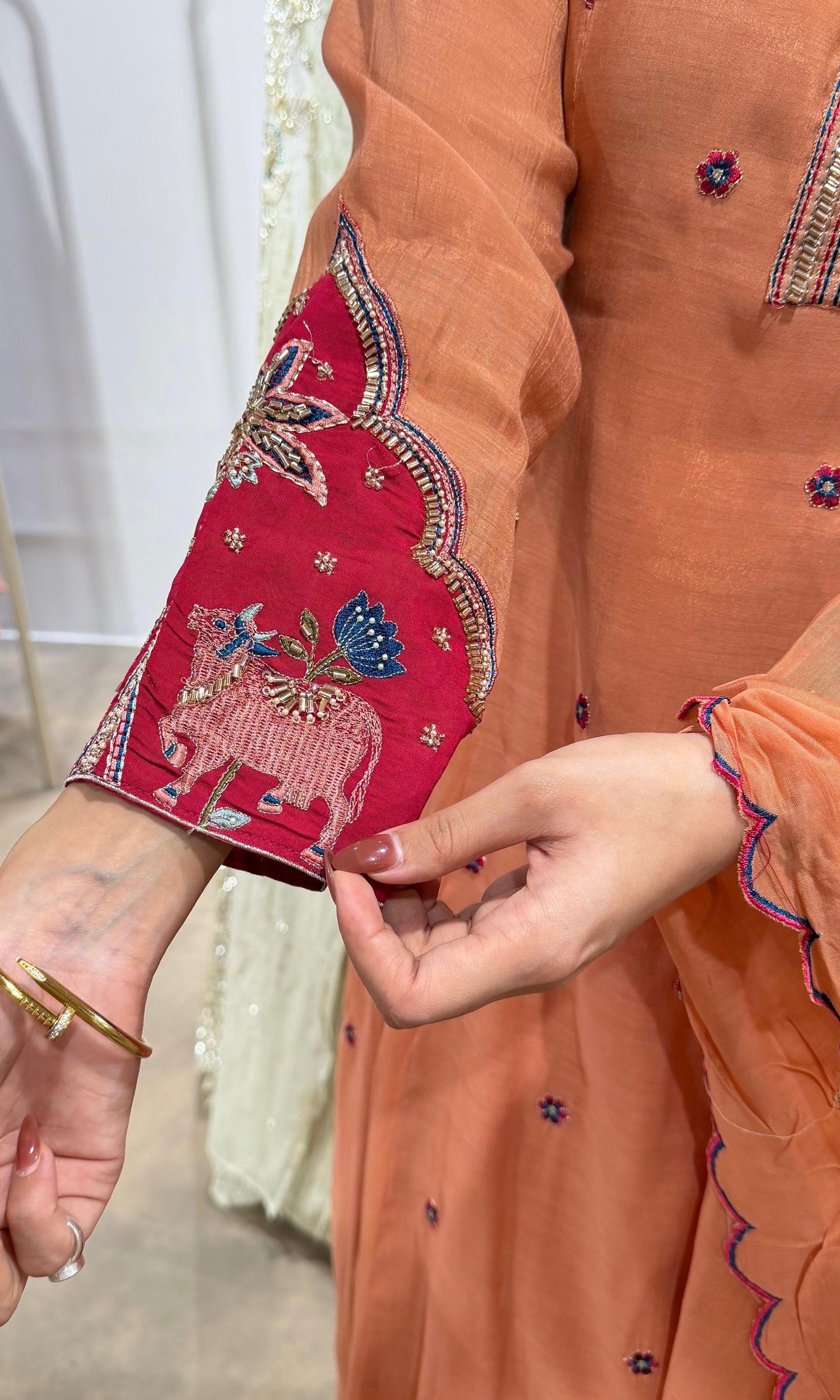 Peach Orchid Ensemble kurta set
