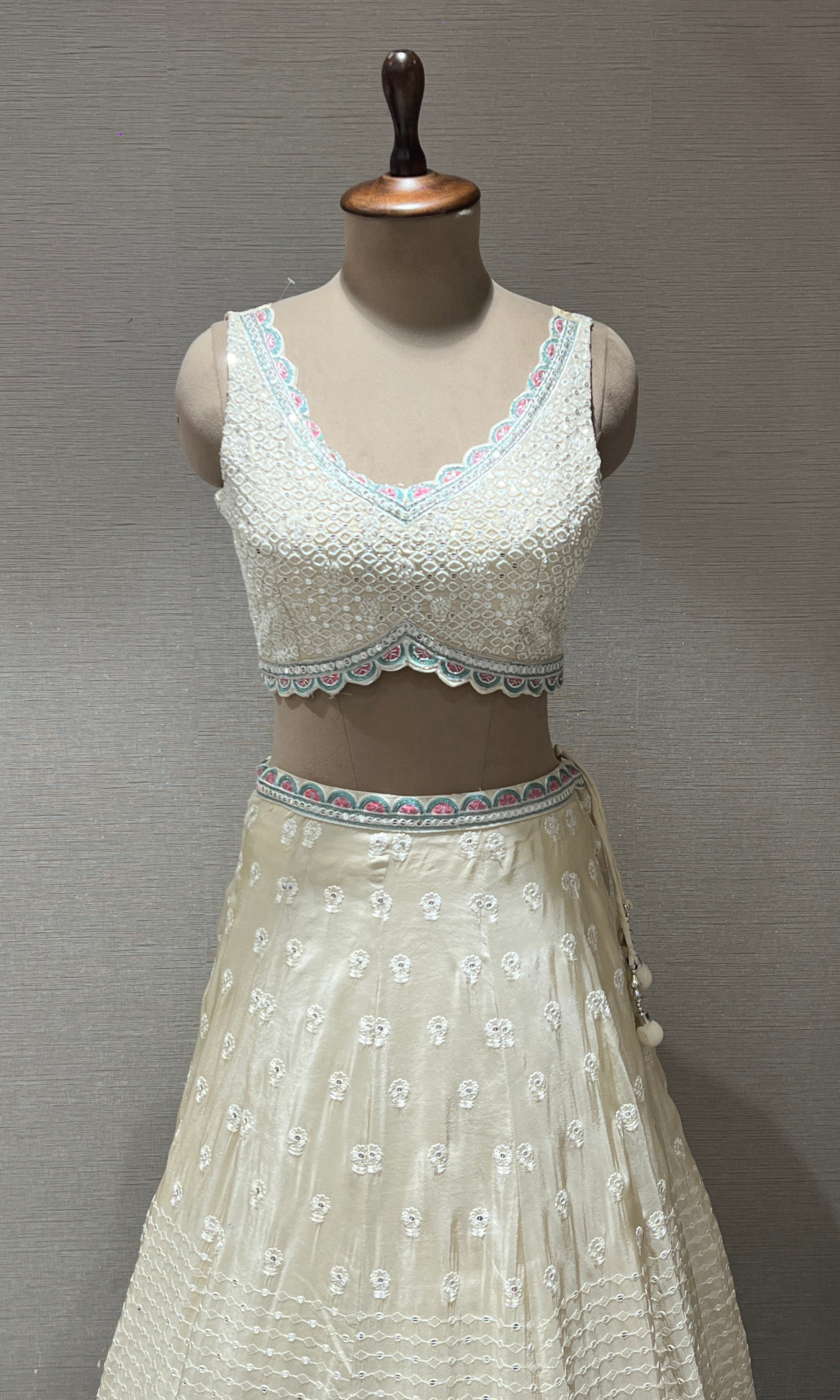 Cream Lehenga