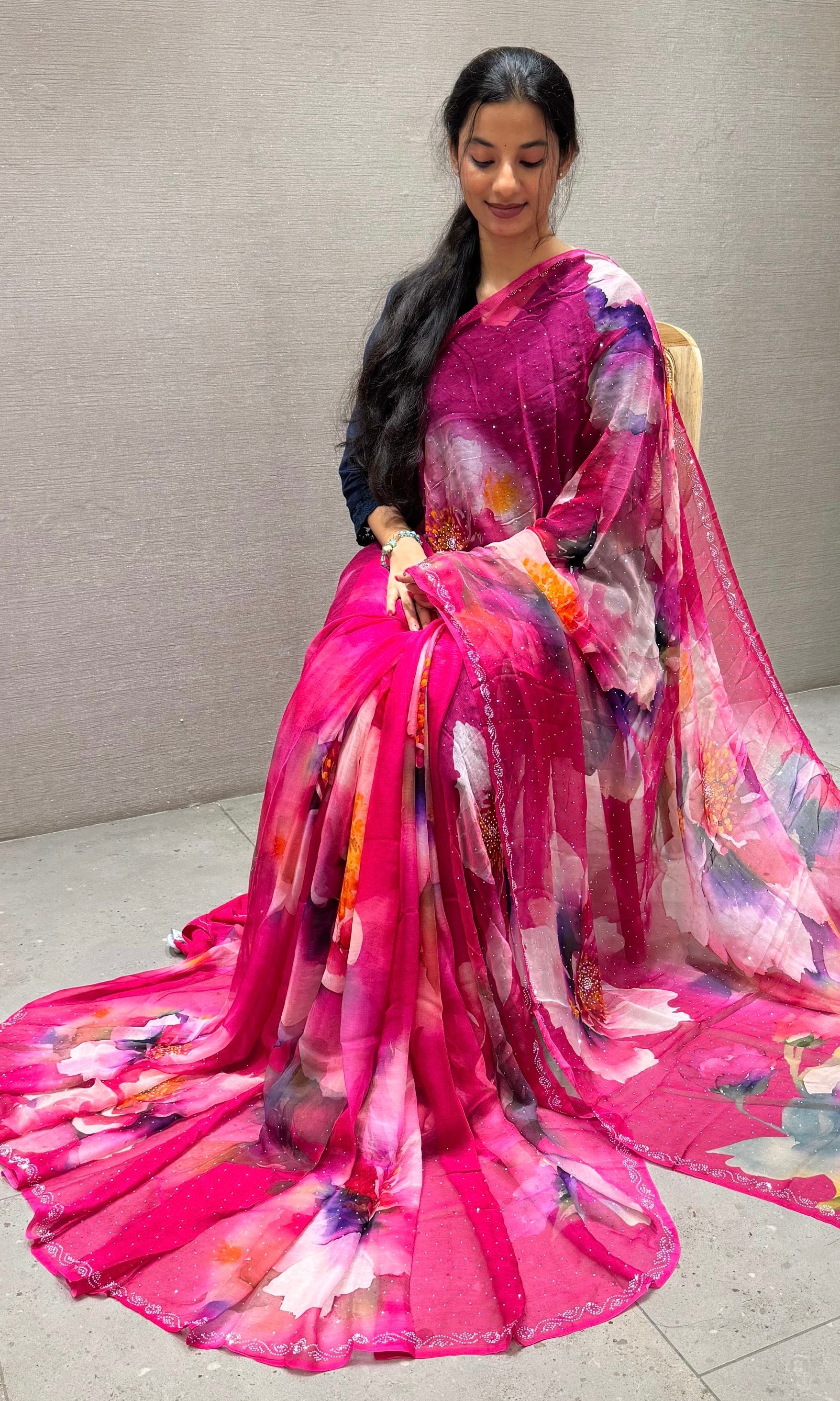 Pink saree