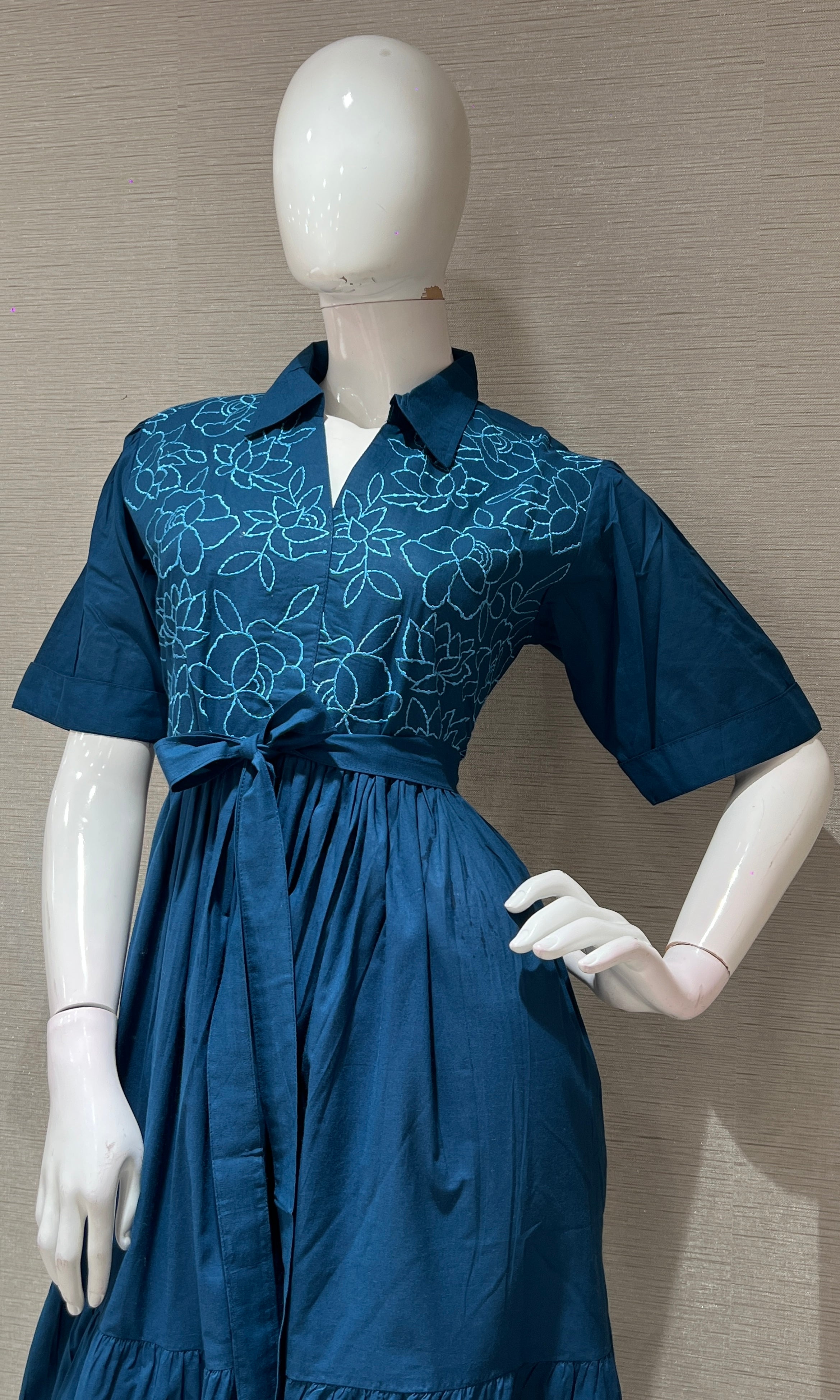 COTTON Navy blue SUMMER DRESS