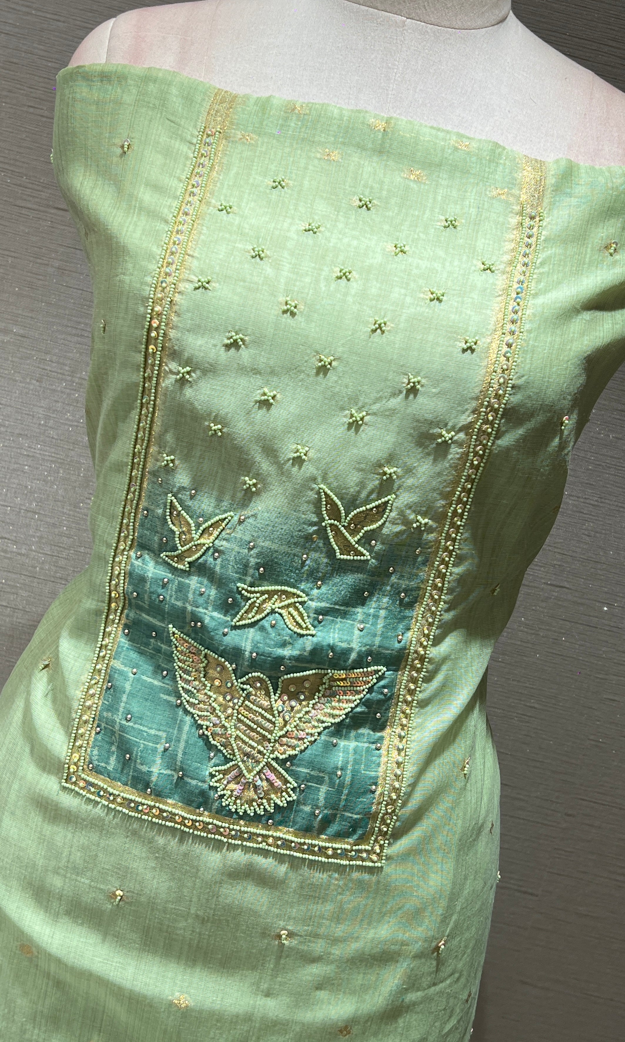 Green dress material