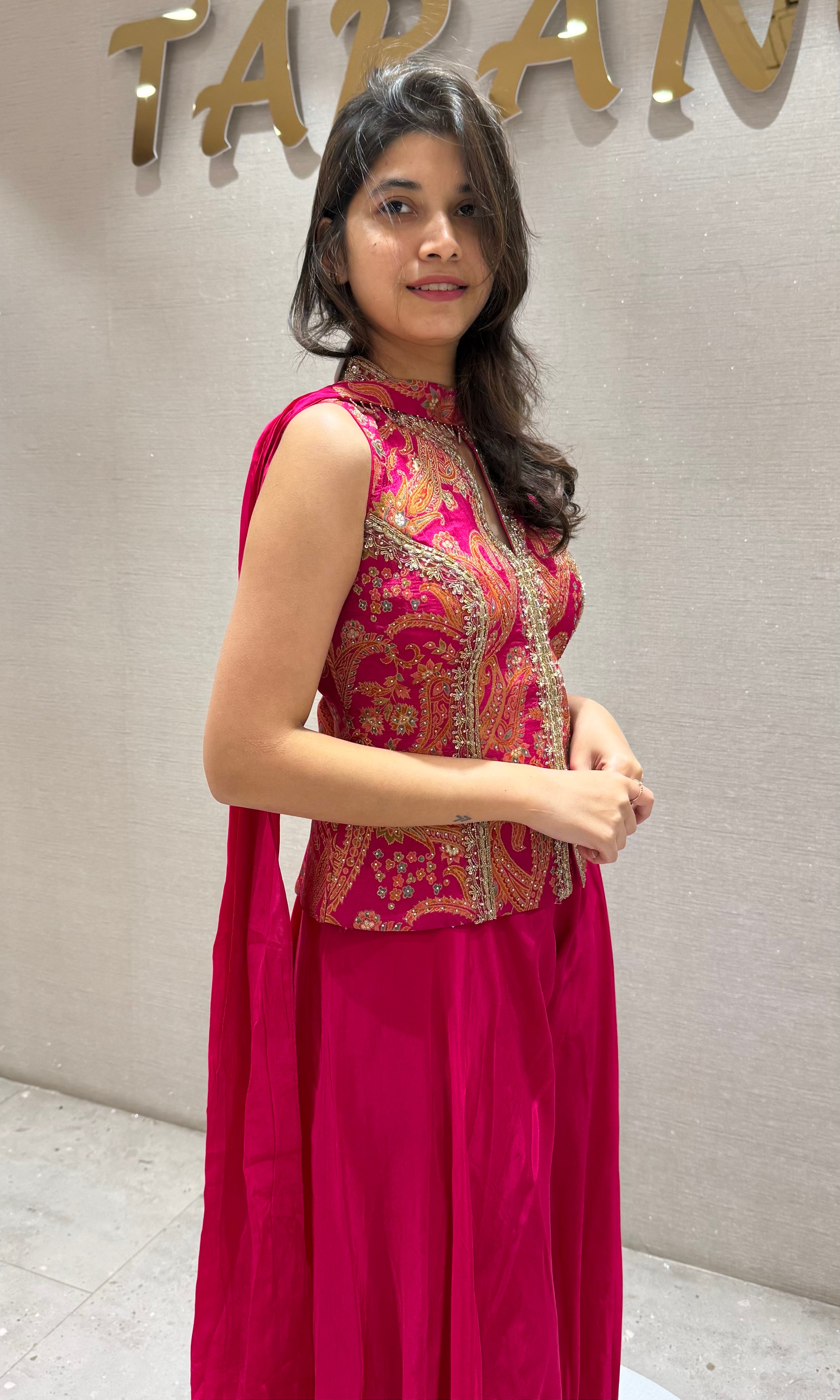 Rani Embroidered Peplum & Palazzo Set