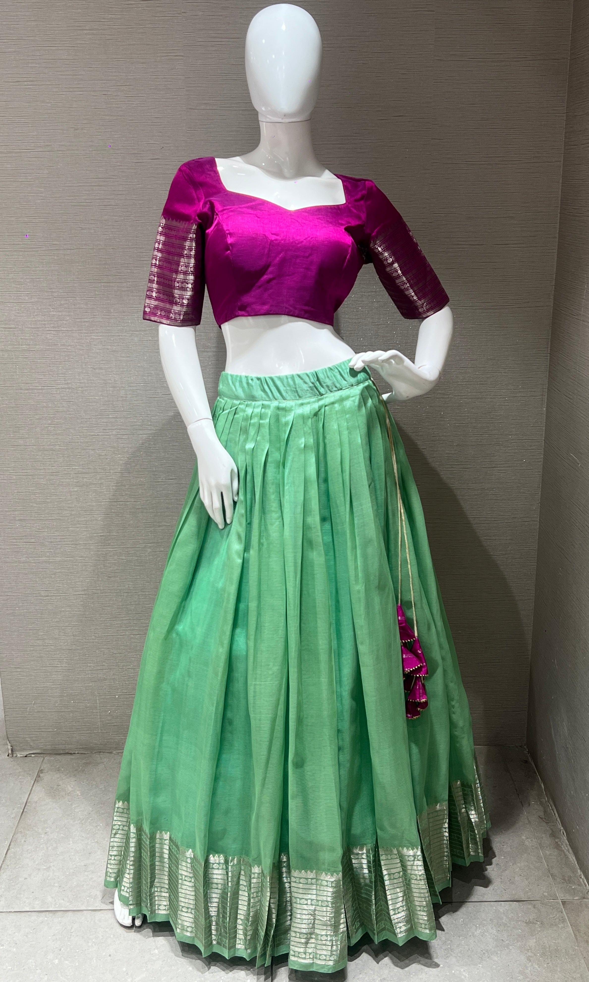 Pista green Lehenga