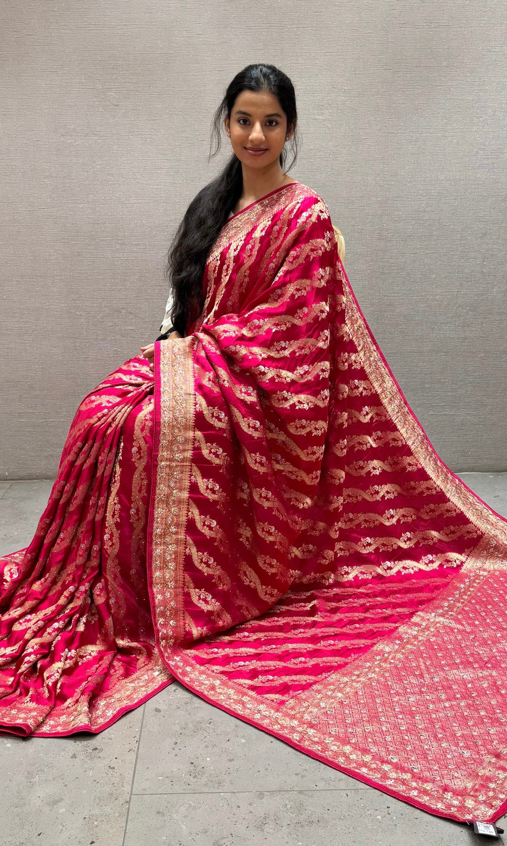 Pink Banarasi saree