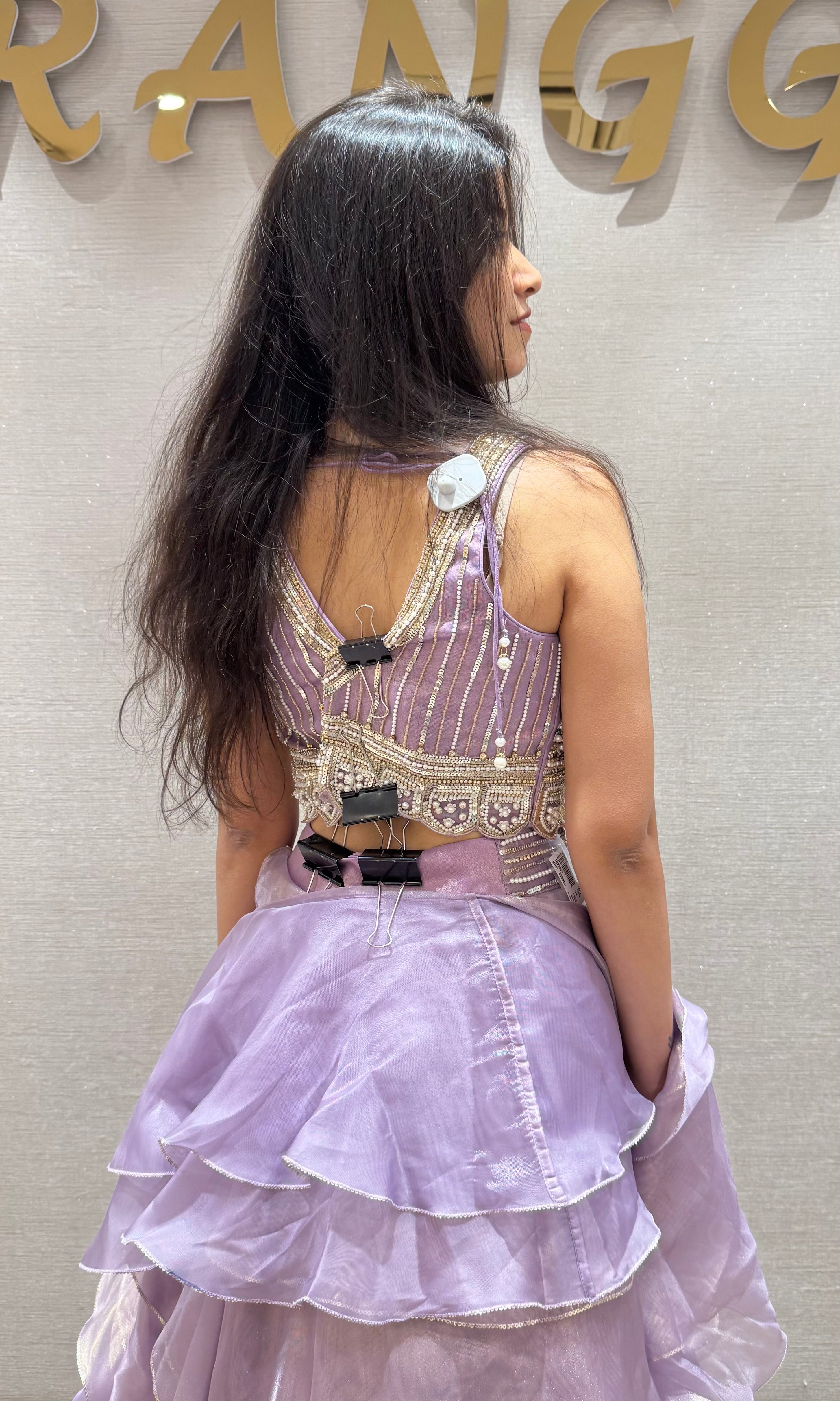 LILAC ruffled lehenga set WITH ELEGANT BLOUSE