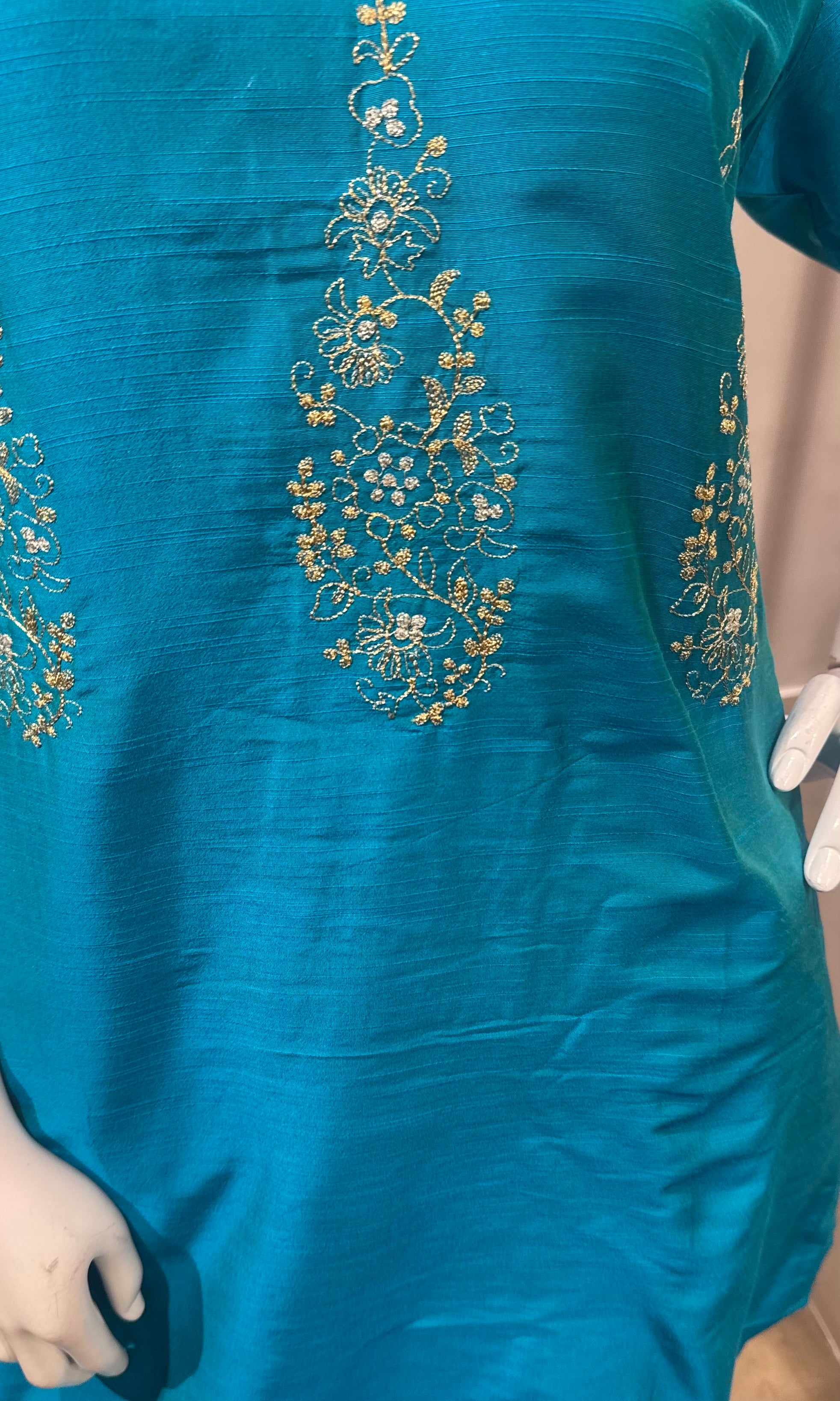 Rama Blue Straight Salwar Kurta Set with Dupatta