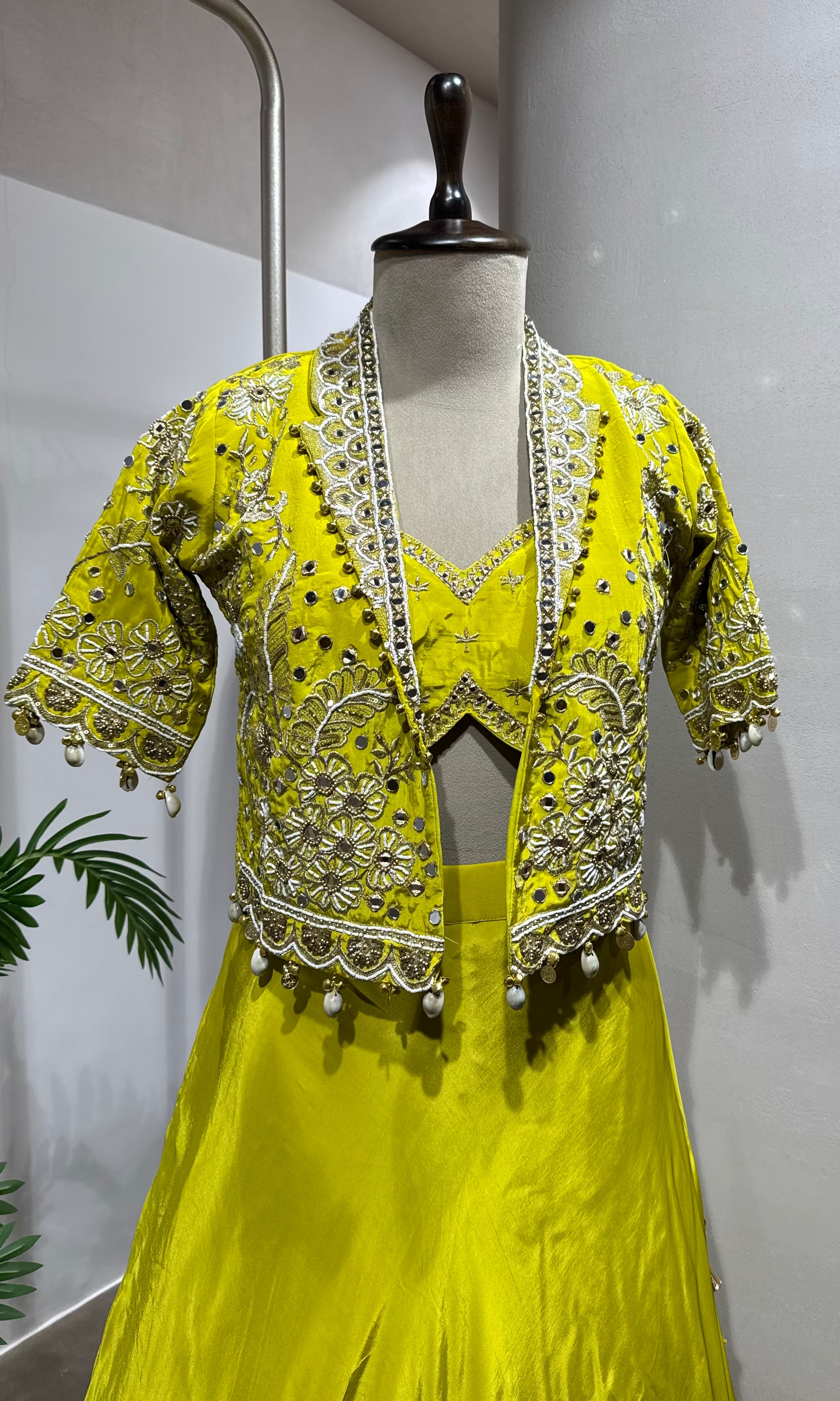 Light yellow georgette lehenga choli set