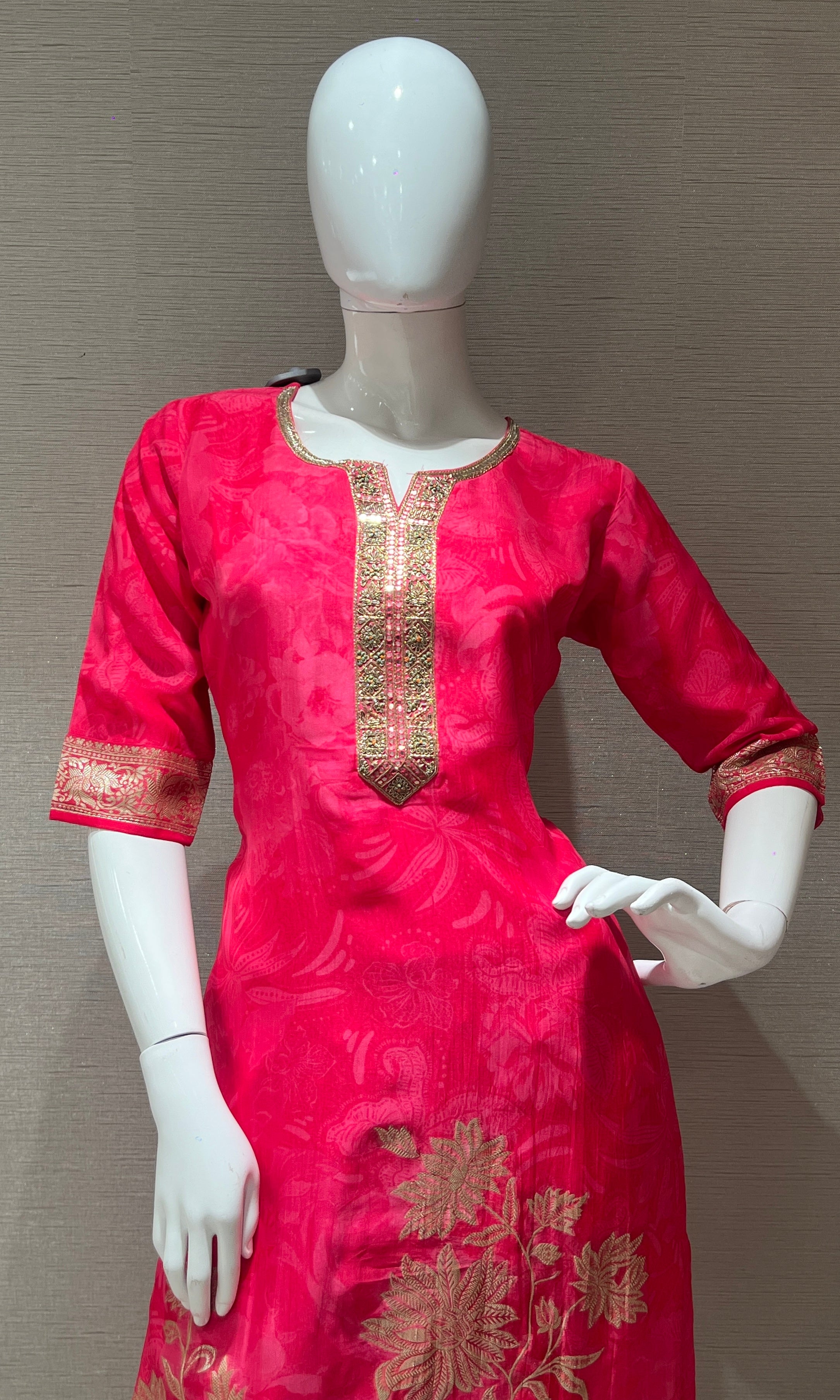 Rani pink kurta set