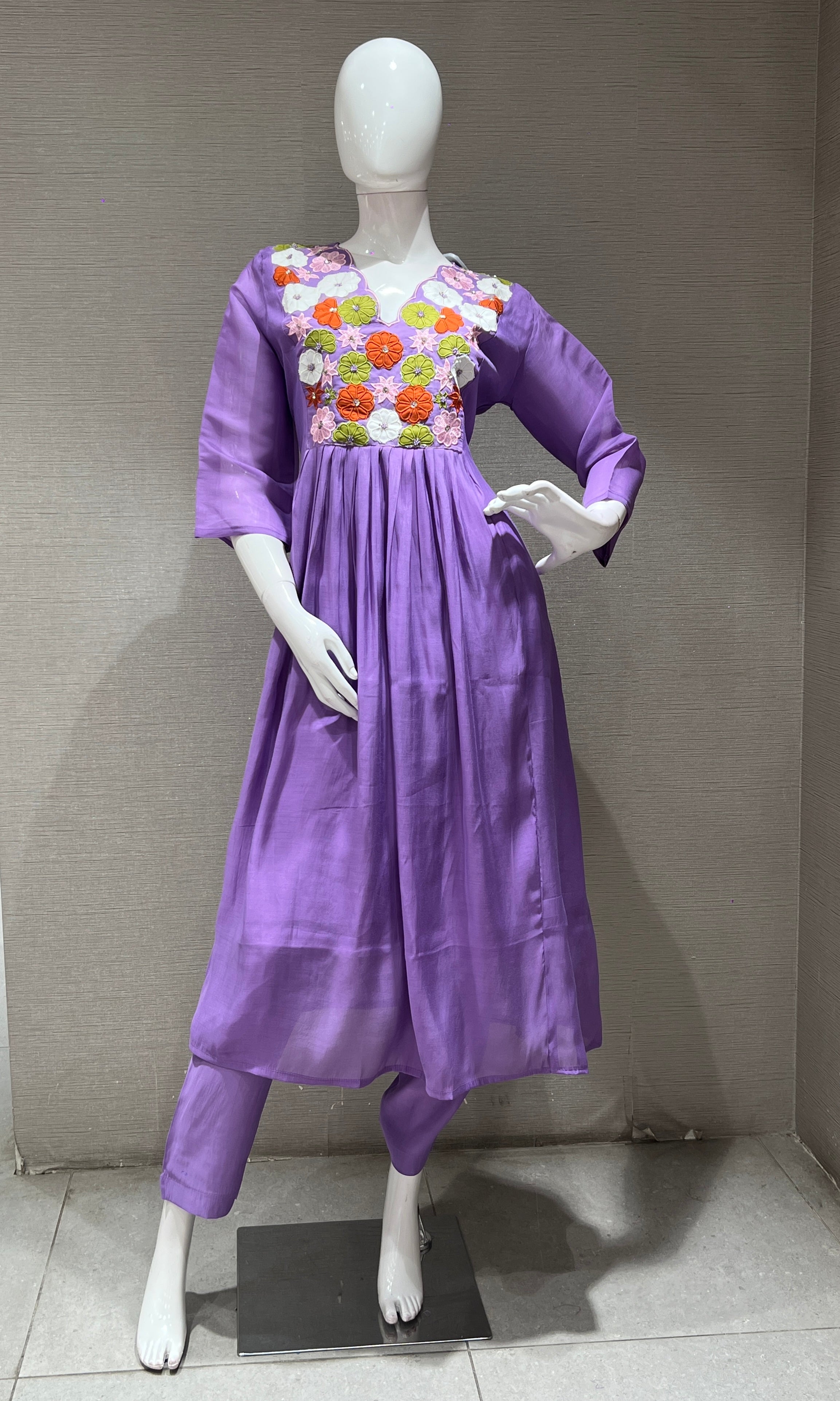 Purple Floral KURTA SET