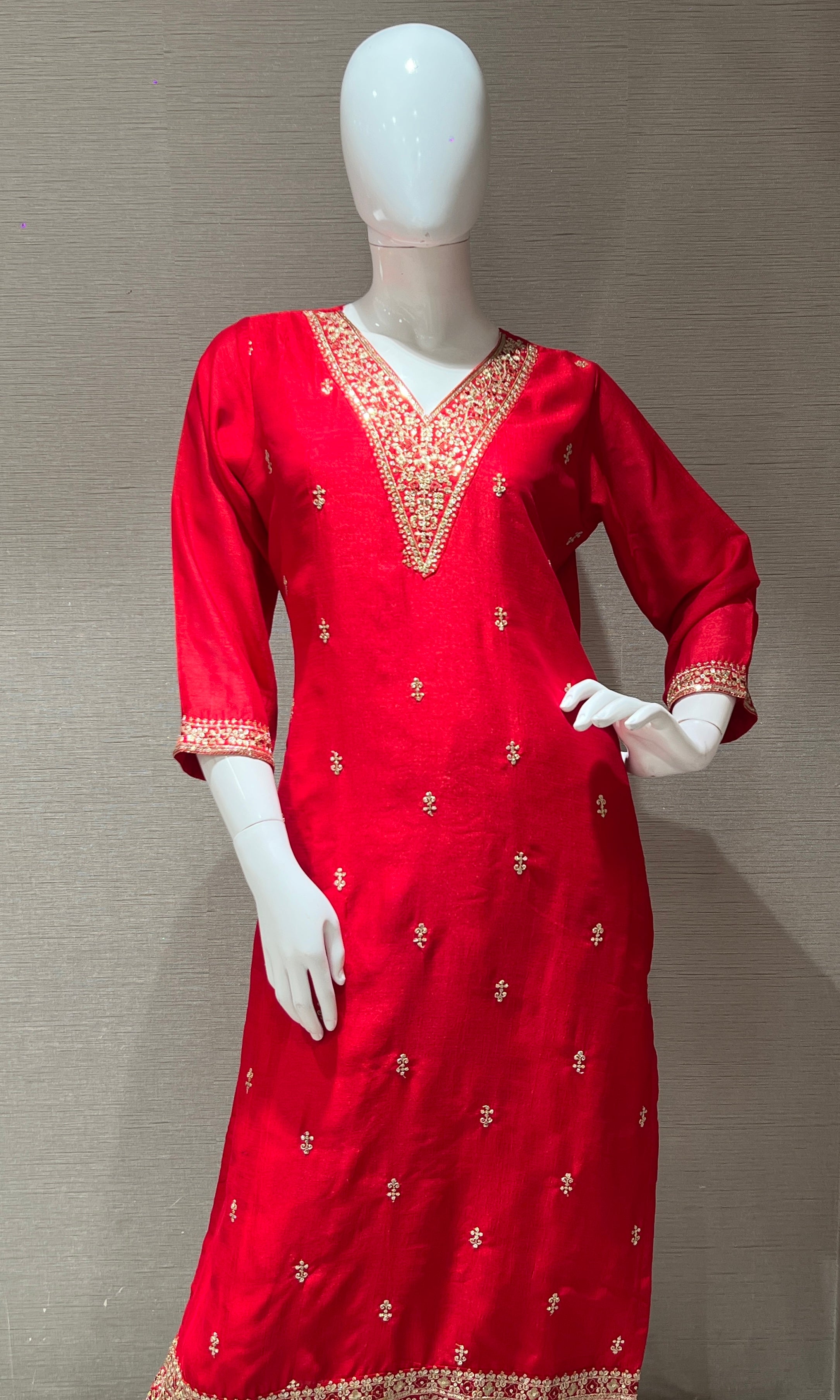 Red kurta set