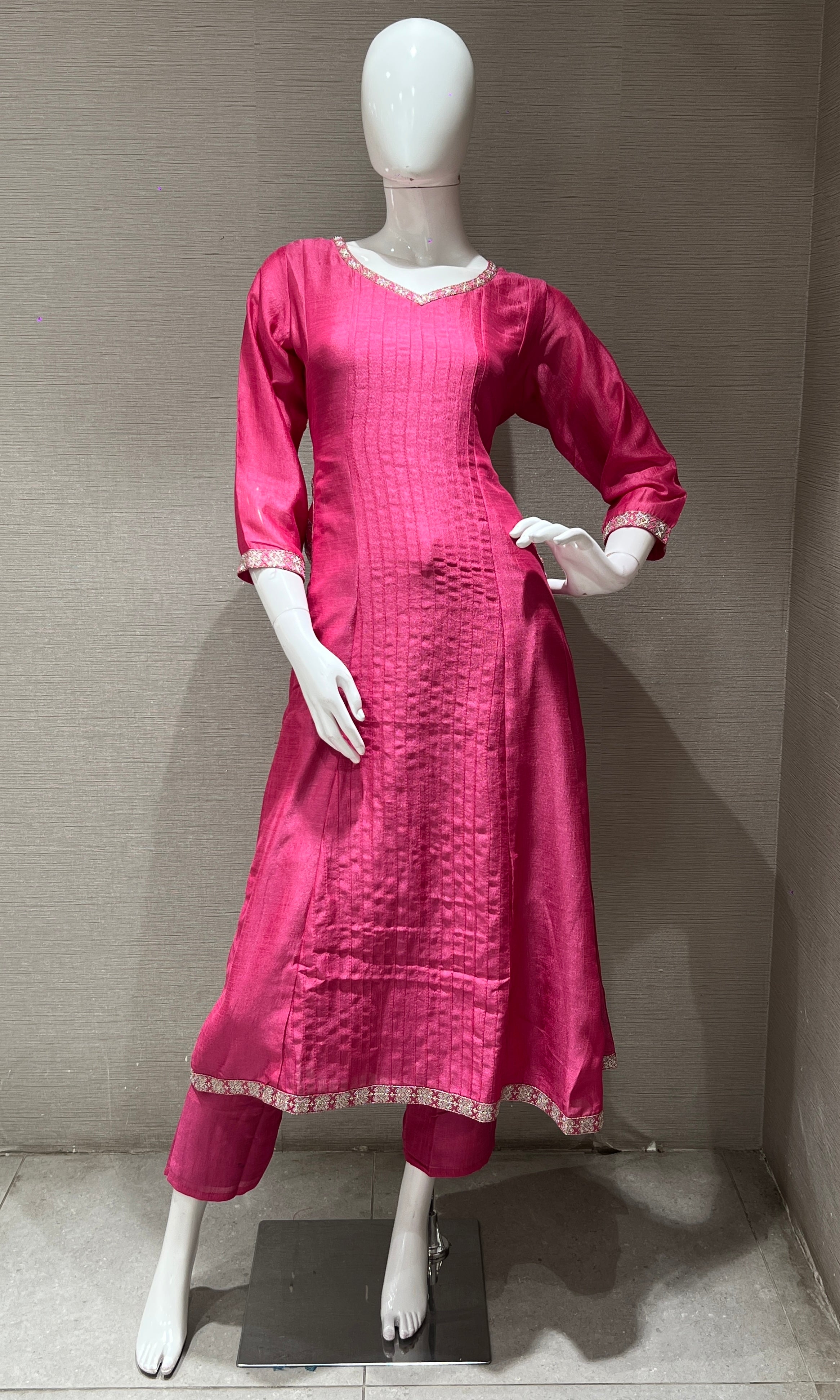 Pink Embroidered Kurta Set