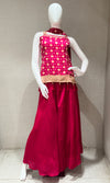 Pink Bandhej Printed Palazzo set
