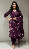 Wine FLORAL kurta set