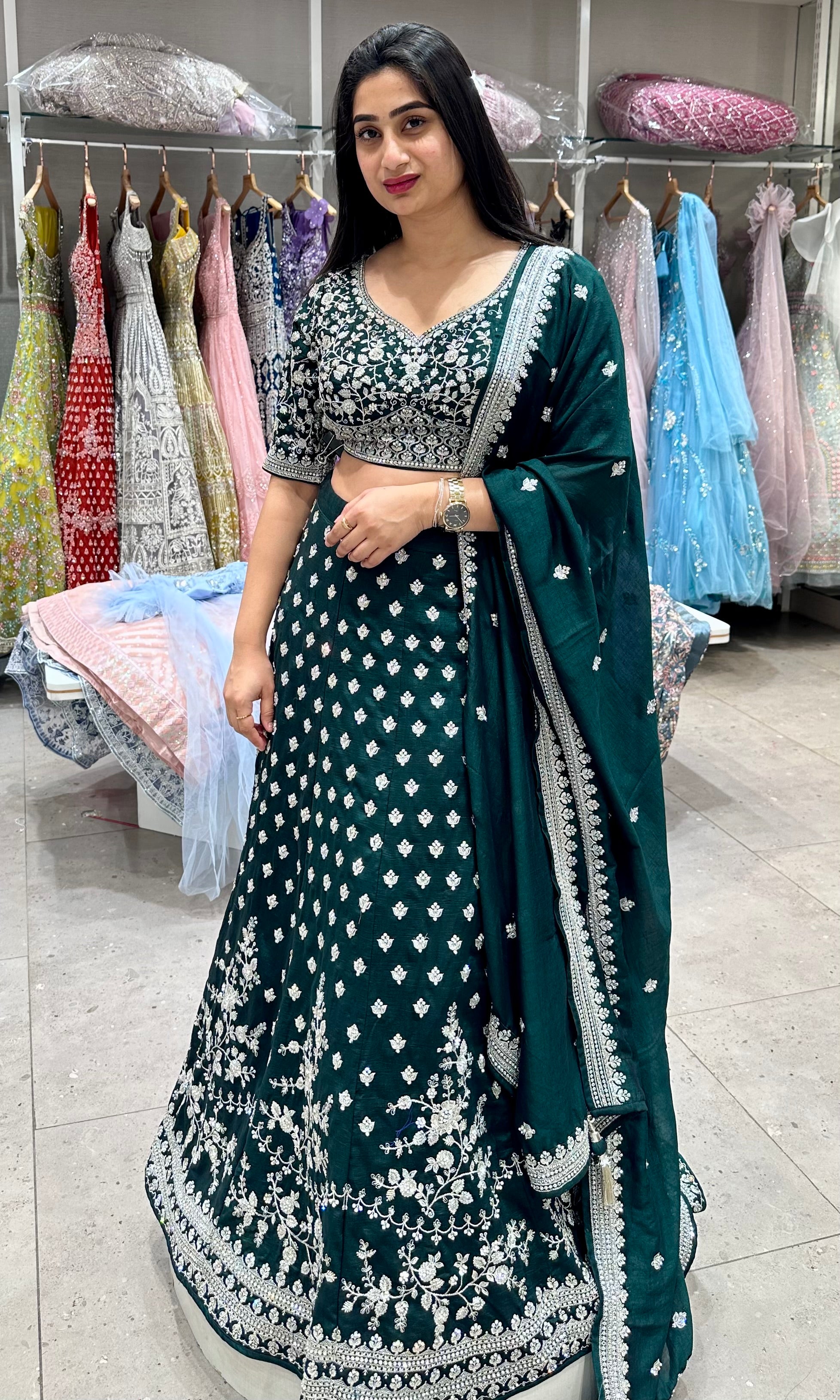 Green lehenga