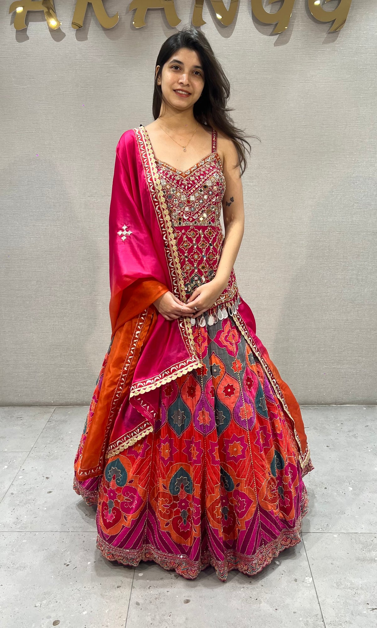 Rani Multi Color Patola Print Silk Lehenga Choli Set