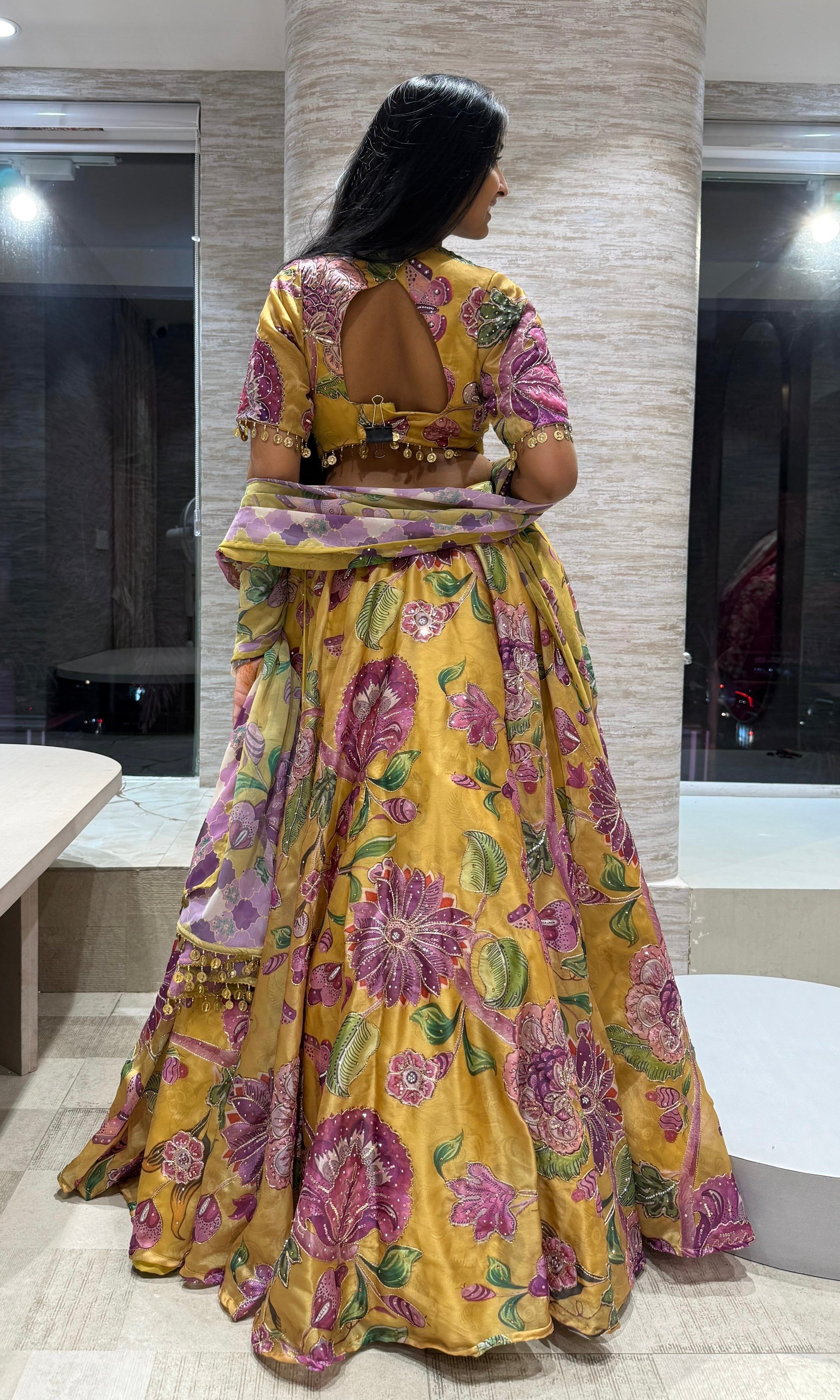 LIGHT Yellow Floral Lehenga Set