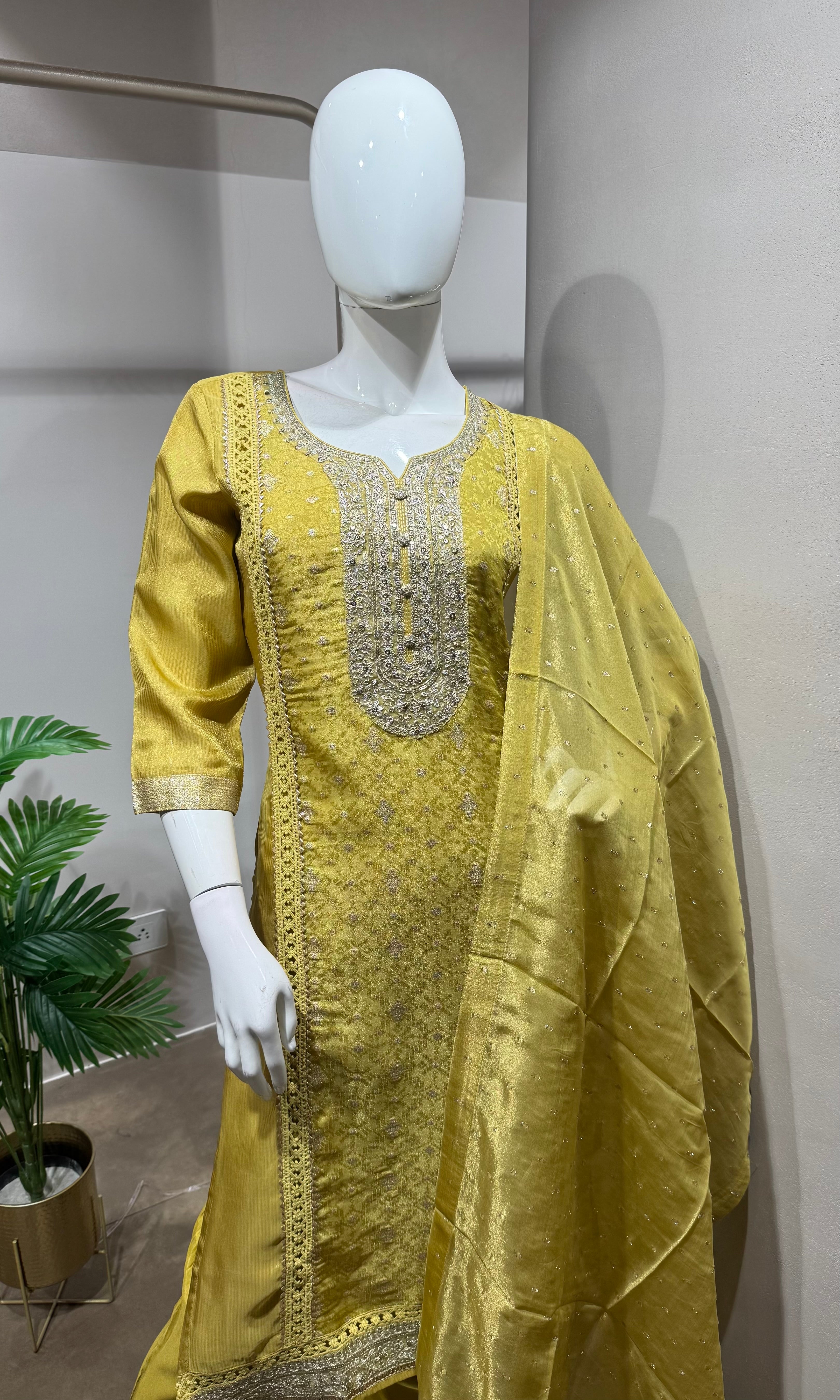 Mehandi green ethnic kurta set